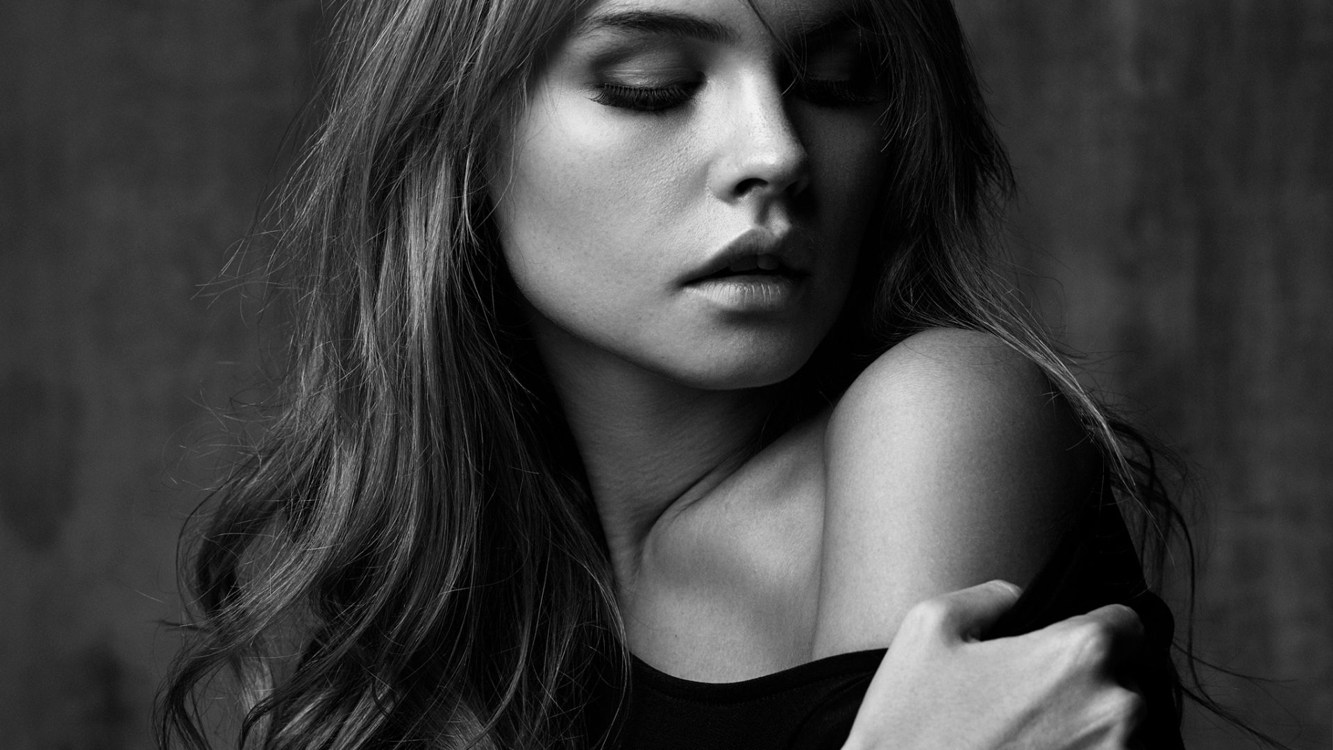 Wallpaper Anastasia scheglova model monochrome