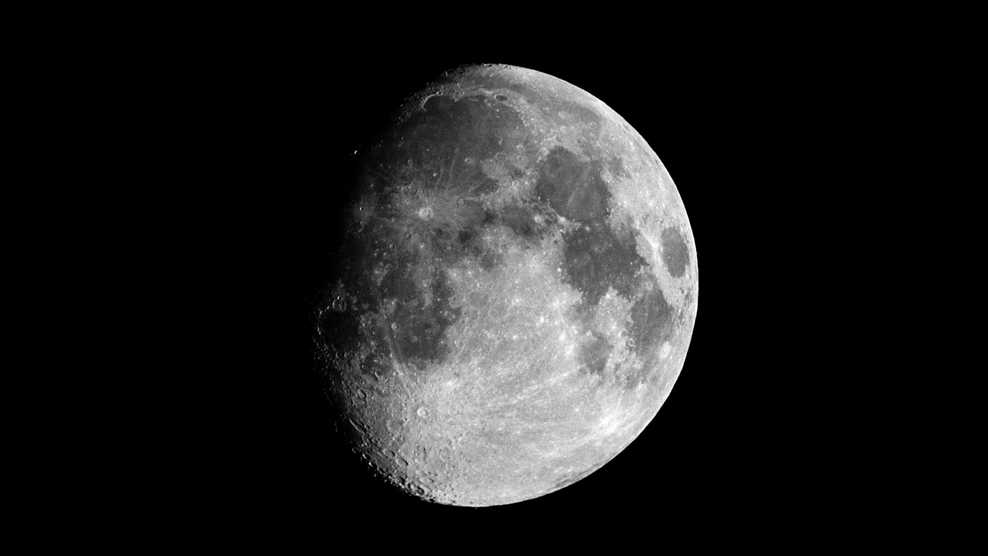 Wallpaper Moon in space, monochrome