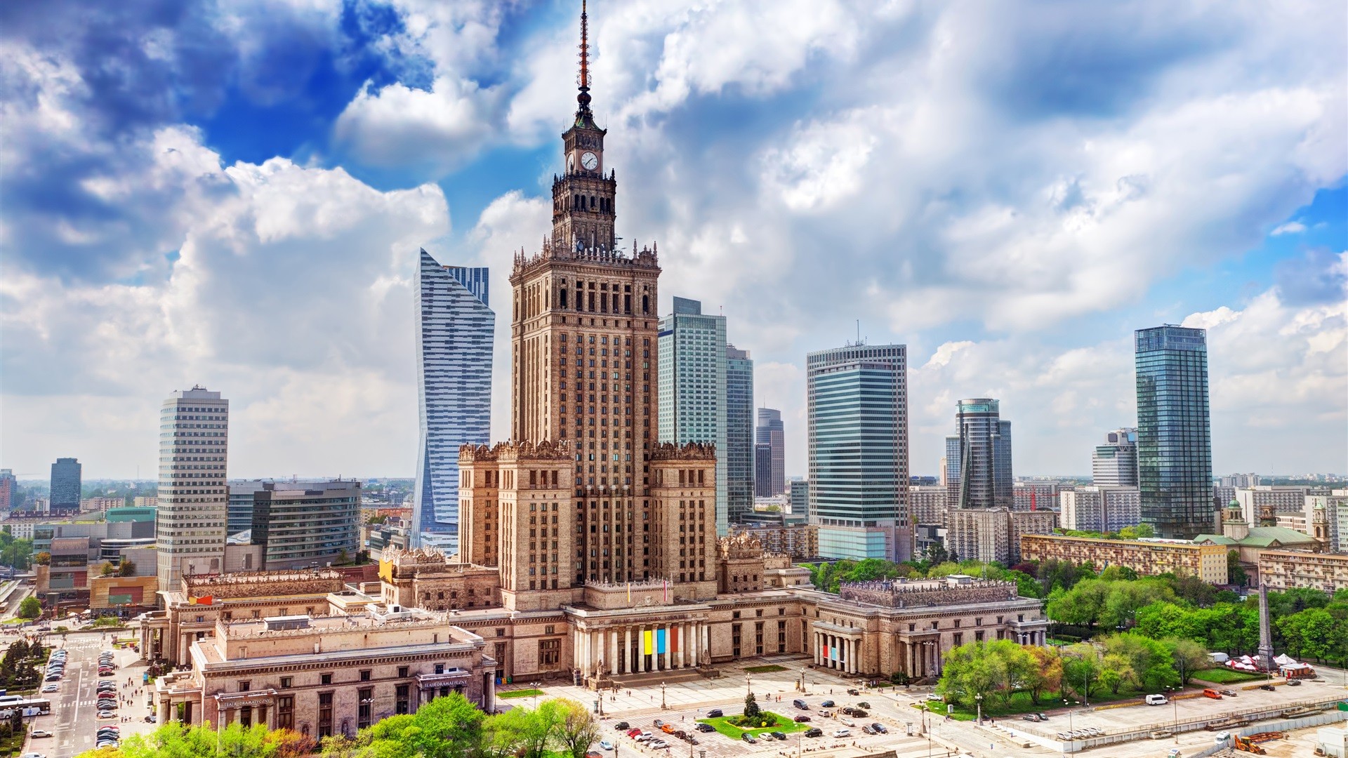 Wallpaper Warsaw's skyscrapers, bulidings