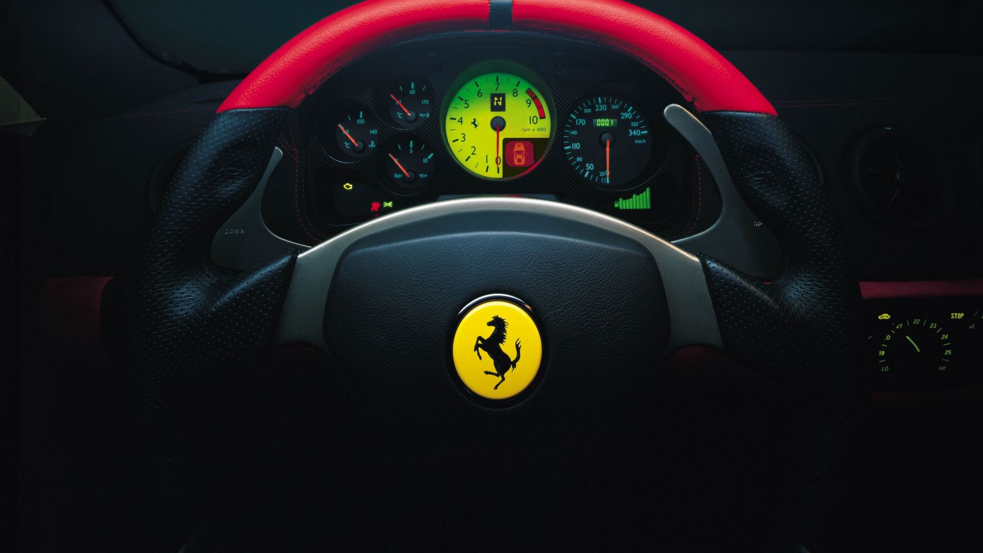 Wallpaper Ferrari car's interior