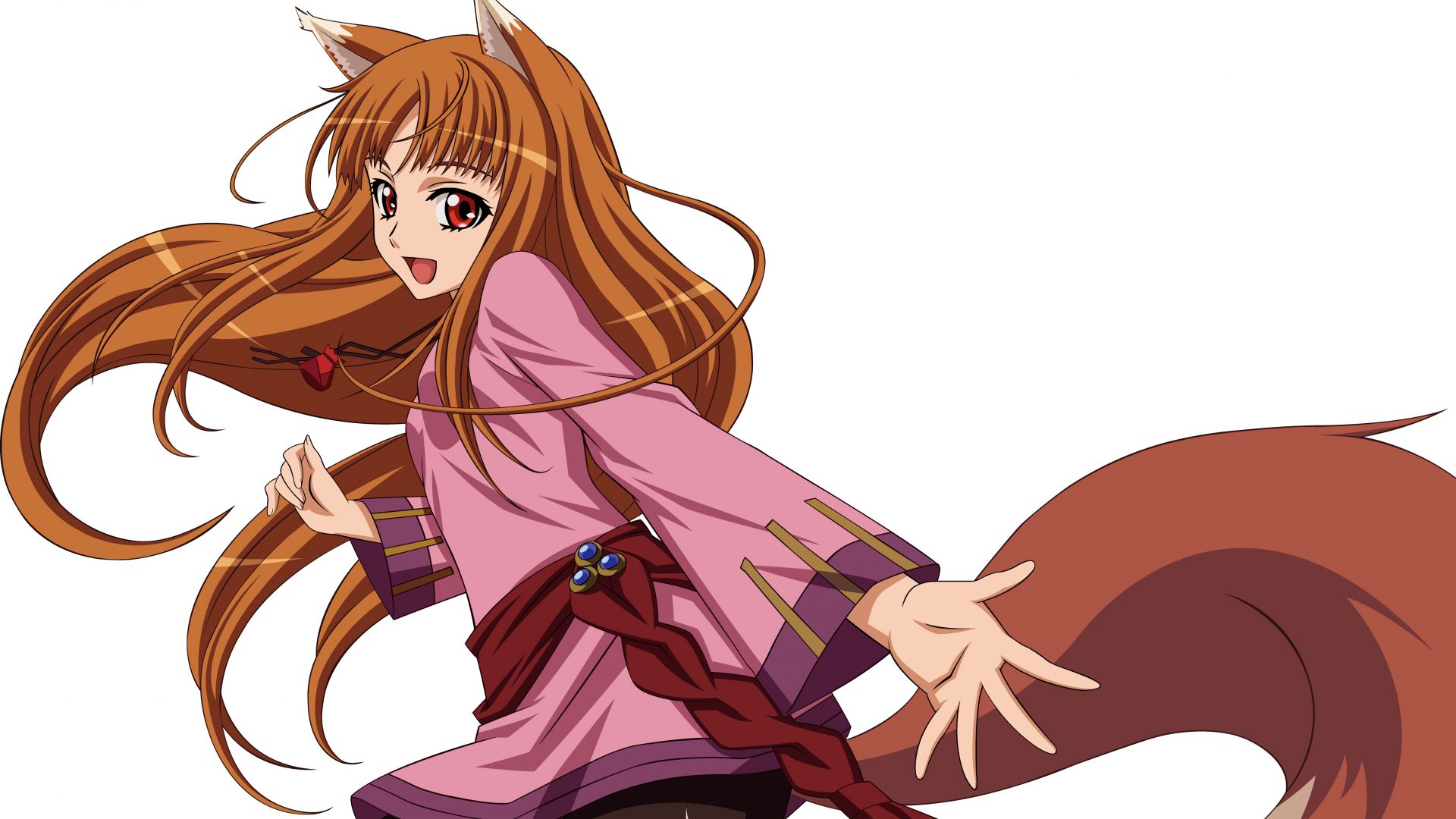Wallpaper Spice and wolf horo girl fox