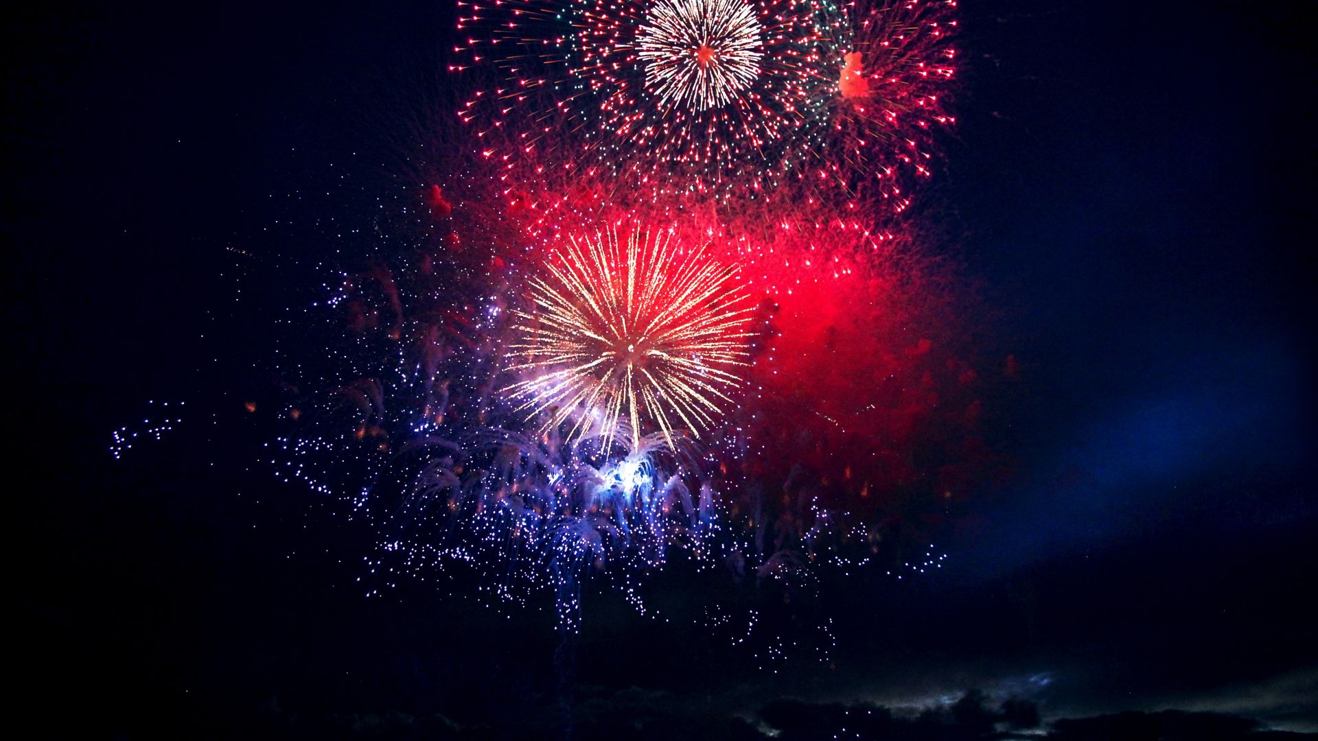 Wallpaper Fireworks, night, celebrations
