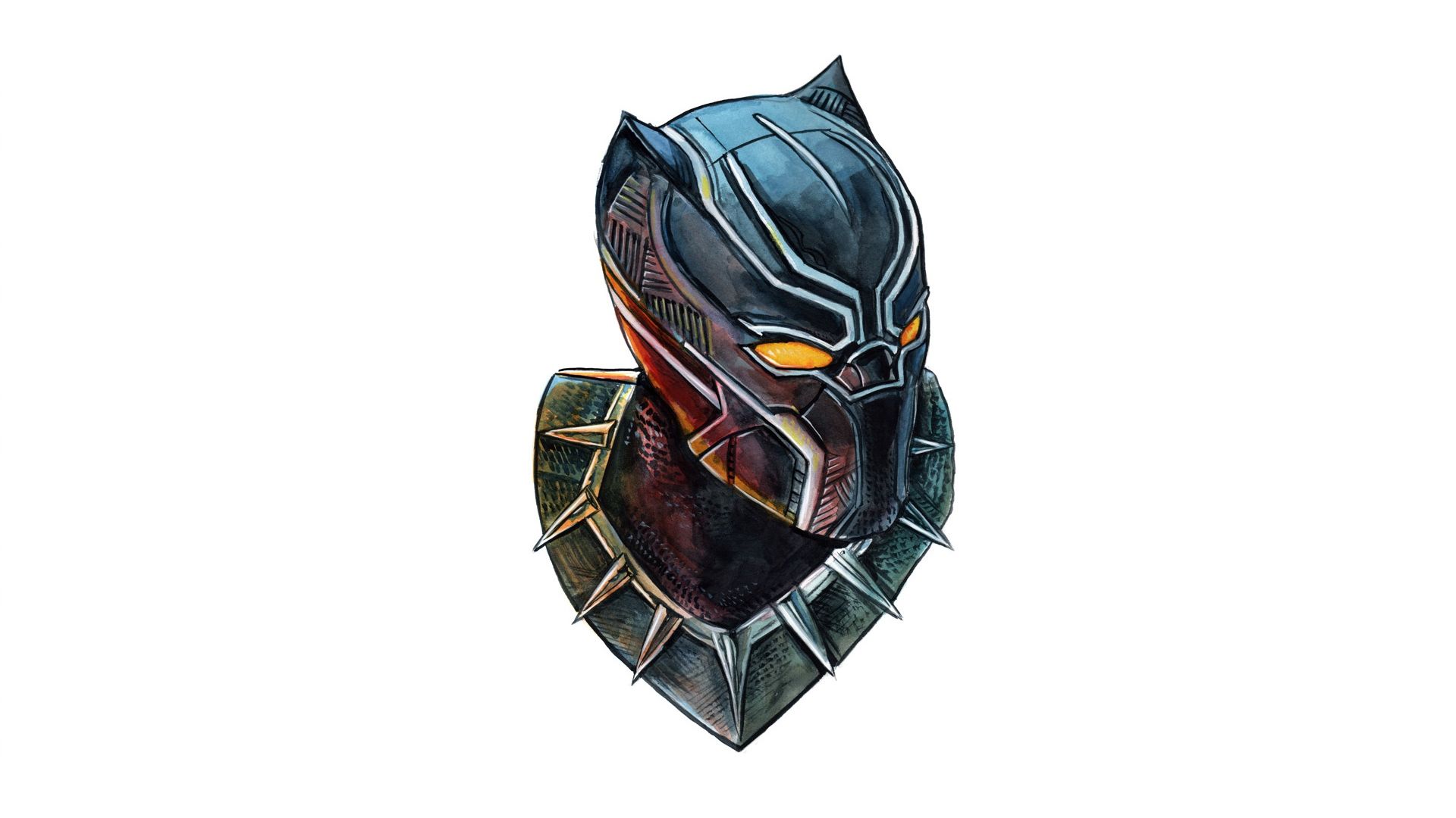 Desktop Wallpaper  Black  Panther  Marvel Comics Face  Art 