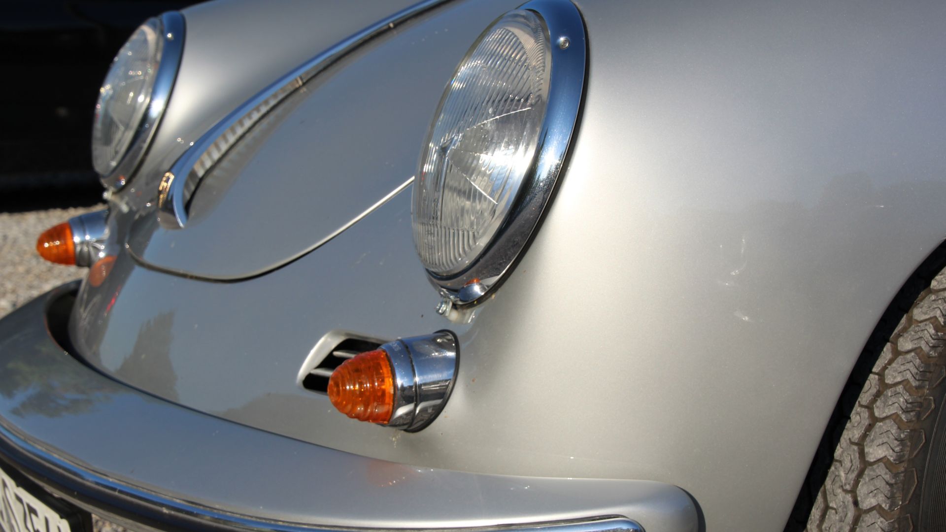 Wallpaper Porsche, silver car, headlights