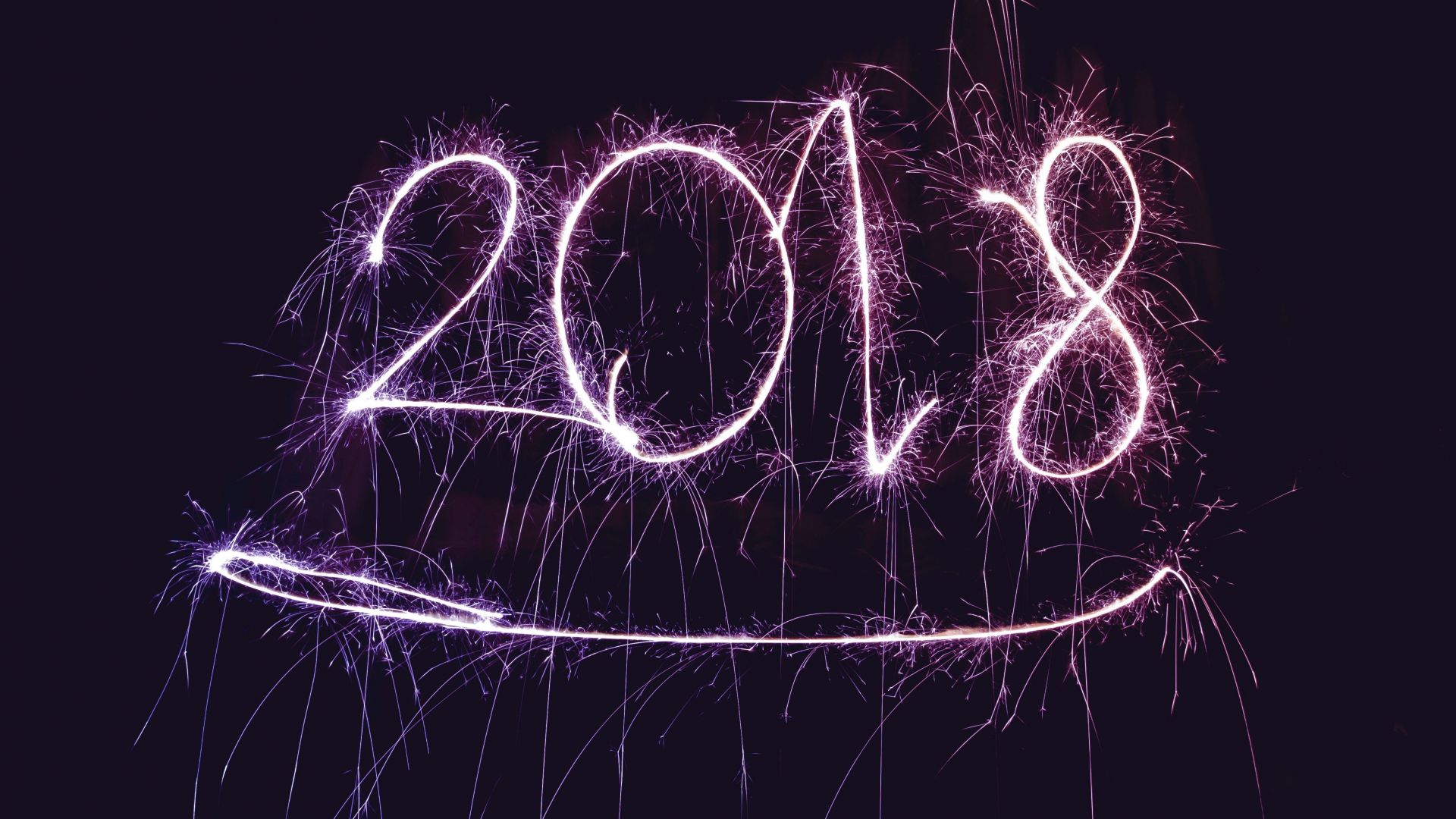 Wallpaper 2018, happy new year, fireworks, sparklers, 4k