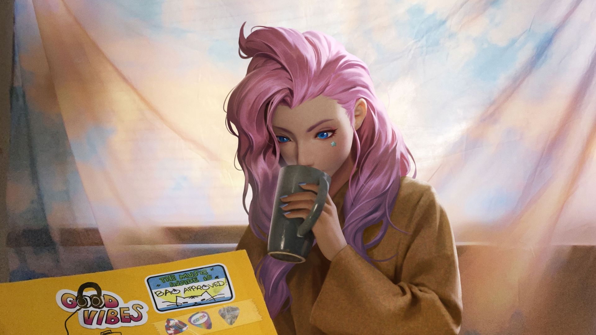 Wallpaper League of Legends, girl in pink hair, 2021
