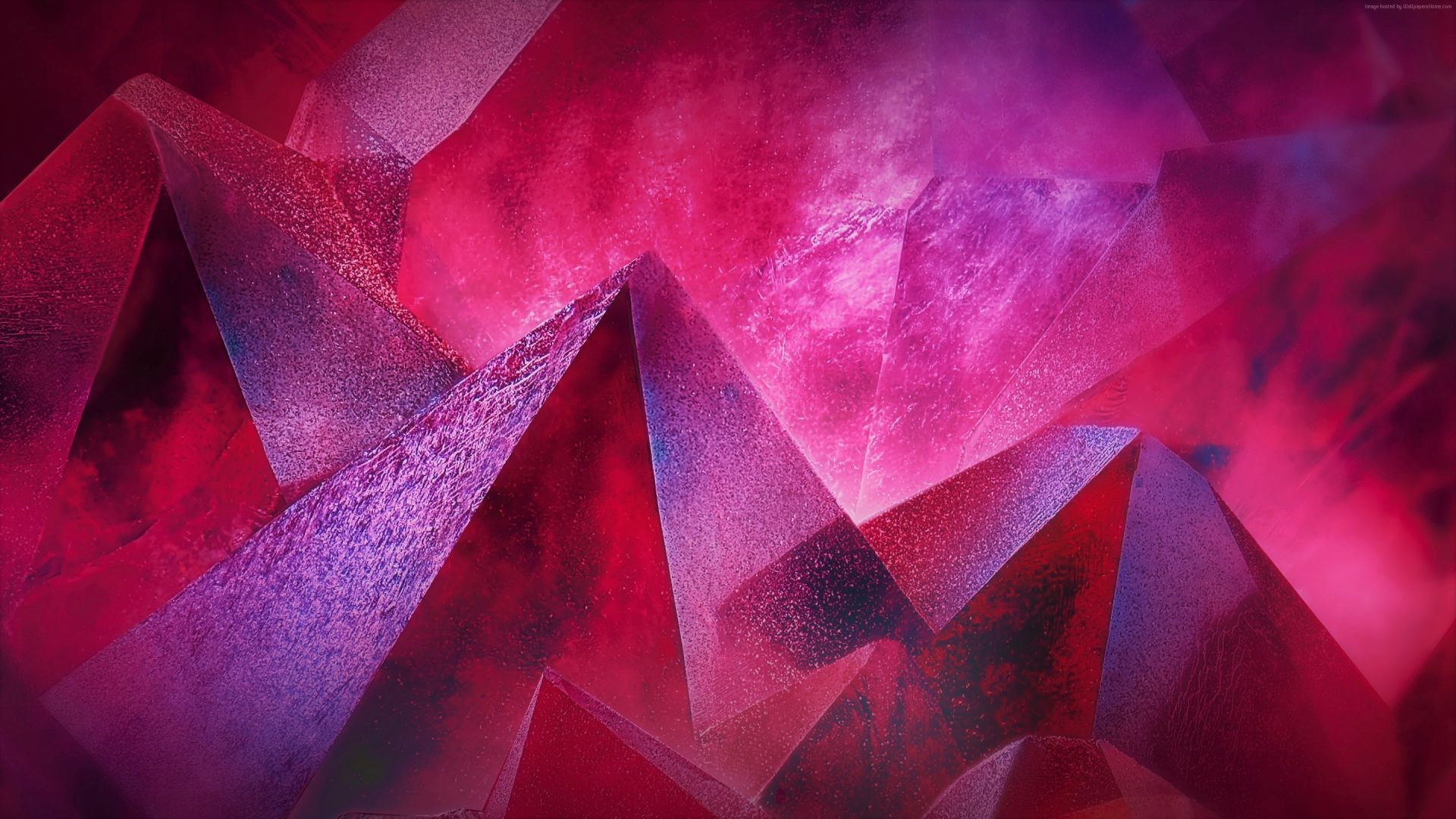 Wallpaper Pyramids, pink abstract, 4k