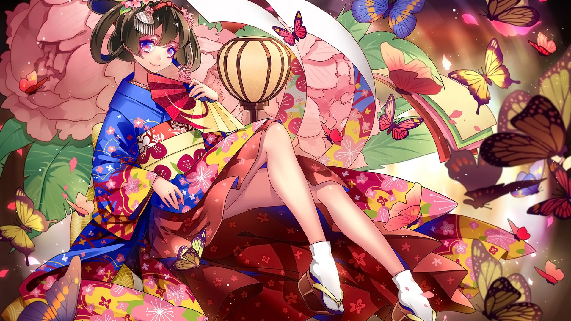 Wallpaper Anime girl, original, traditional dress