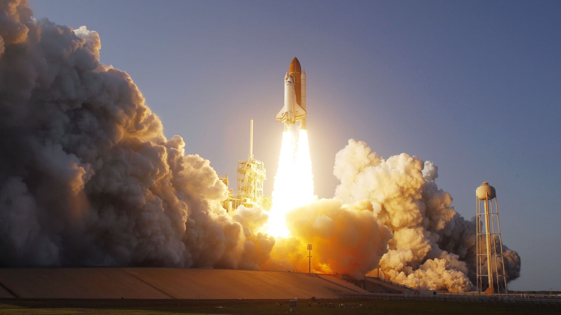 Wallpaper Smoke, launch, fire, Space Shuttle