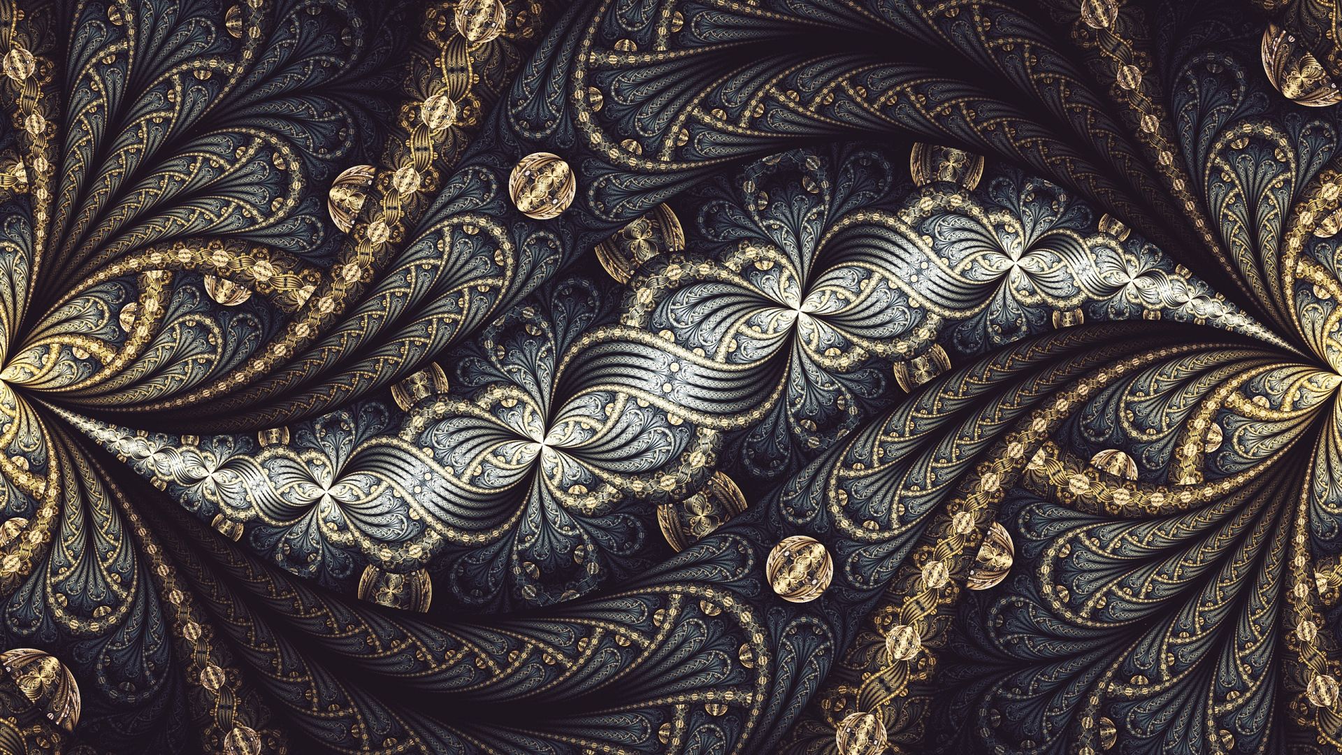 Wallpaper Fractal, pattern, abstract, golden sliver
