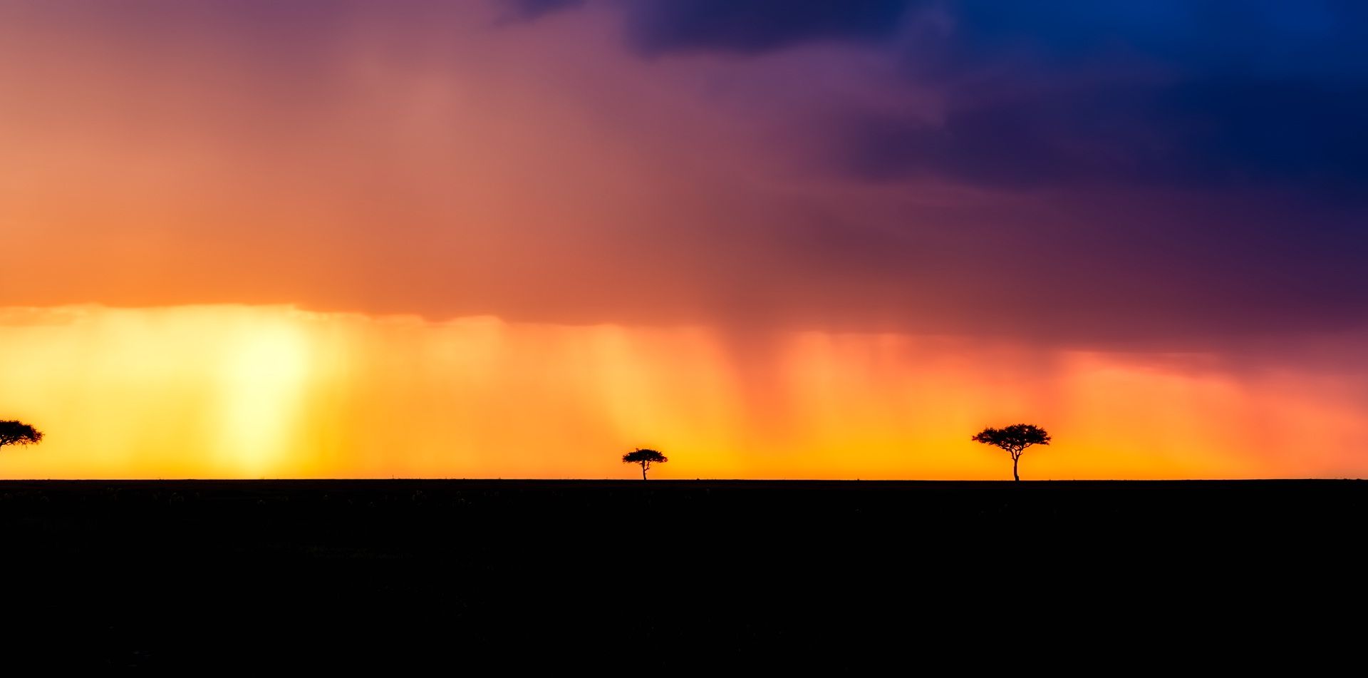 Wallpaper Kenya, landscape, colorful, sky, rain, trees, skyline