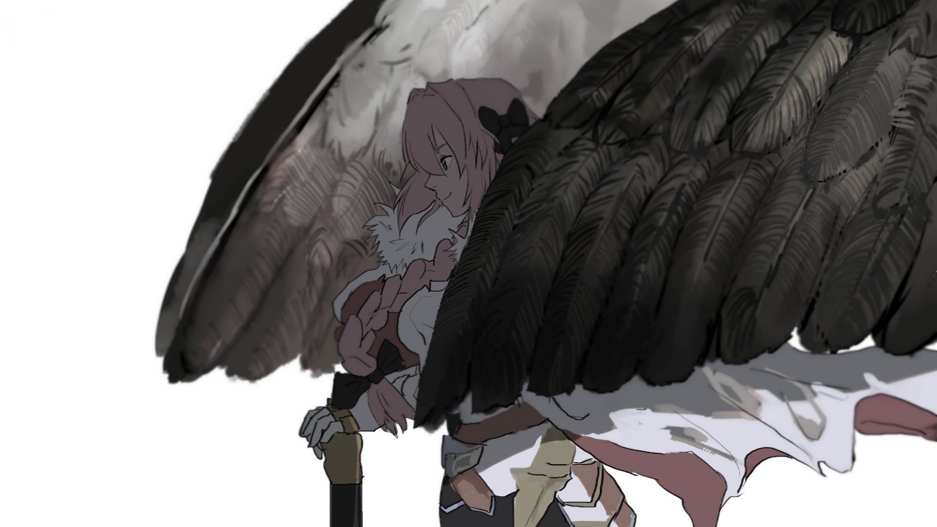 Wallpaper Astolfo, wings, Fate/apocrypha, anime girl