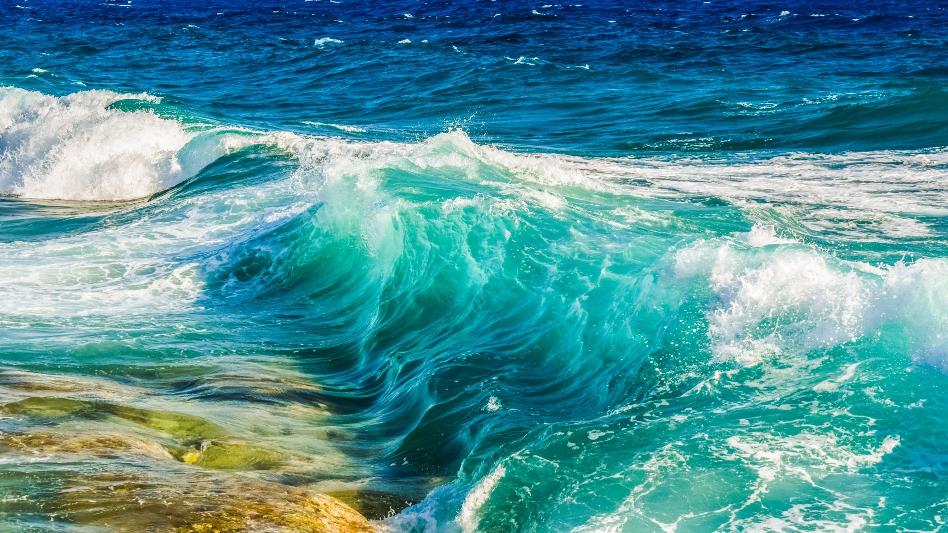 Wallpaper Sea waves, sea, blue sea, close up