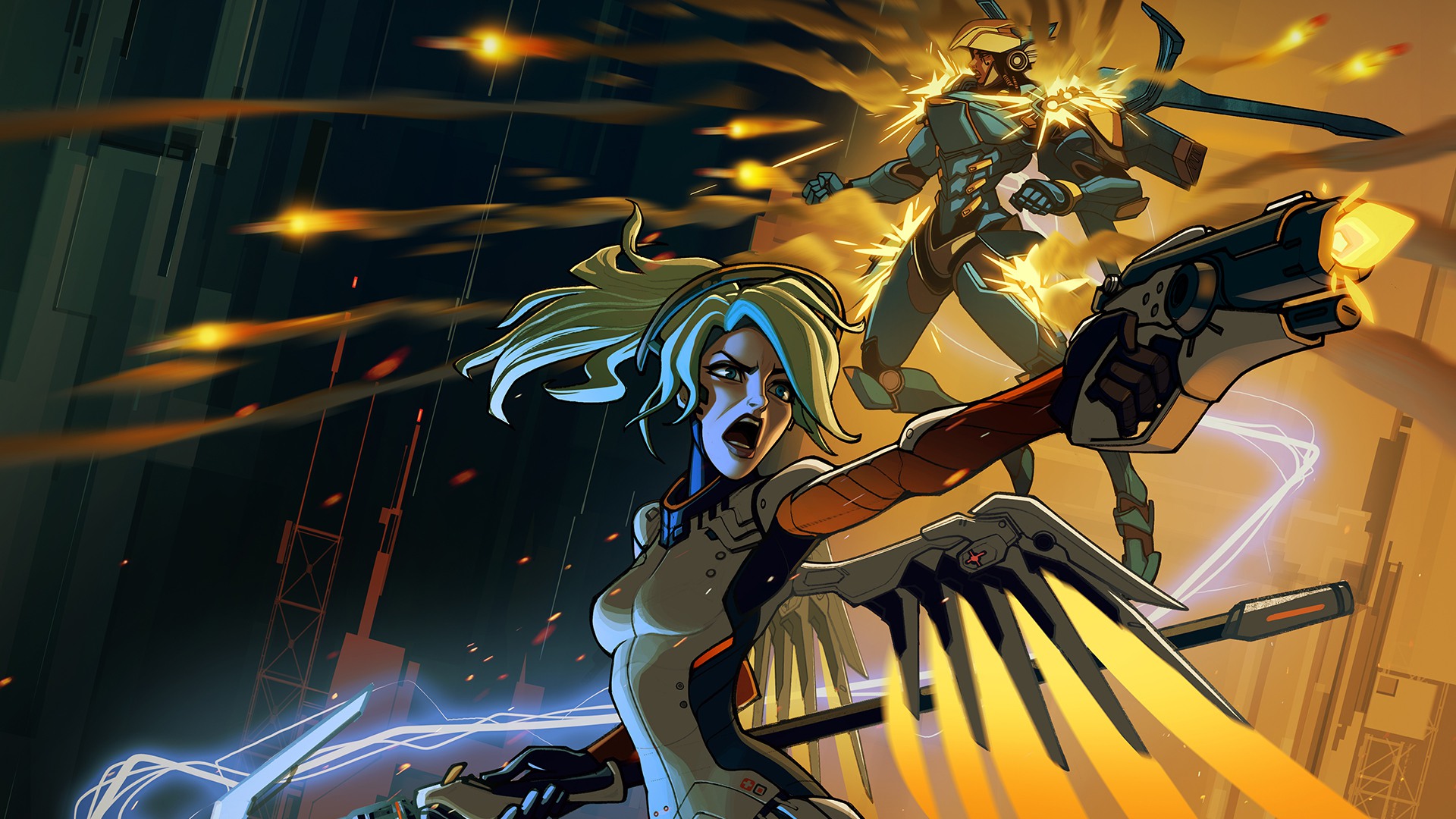 Wallpaper Angry, Mercy, overwatch, online game, fan art