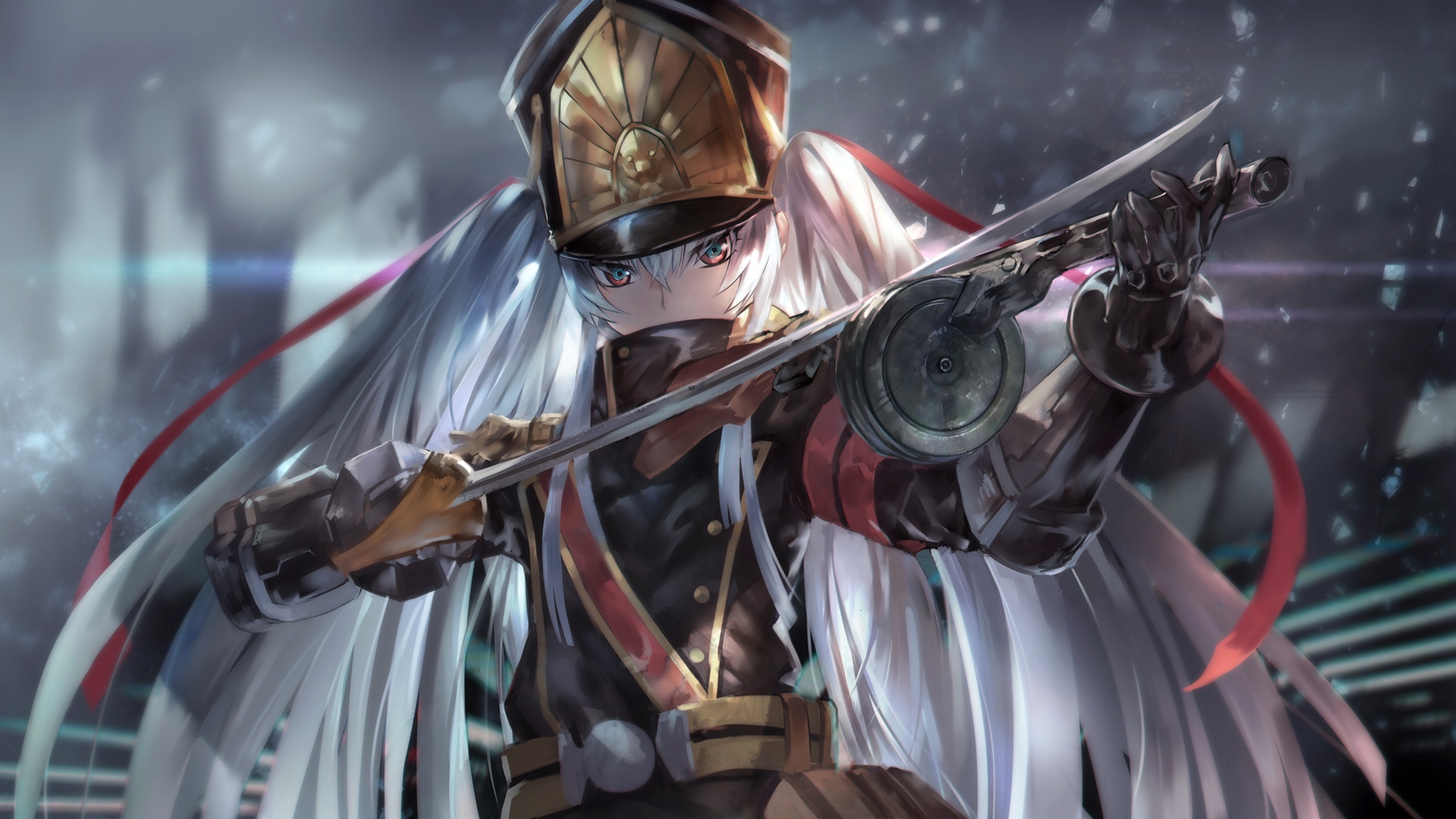 Wallpaper Sword and gun, Re:creators, anime girl