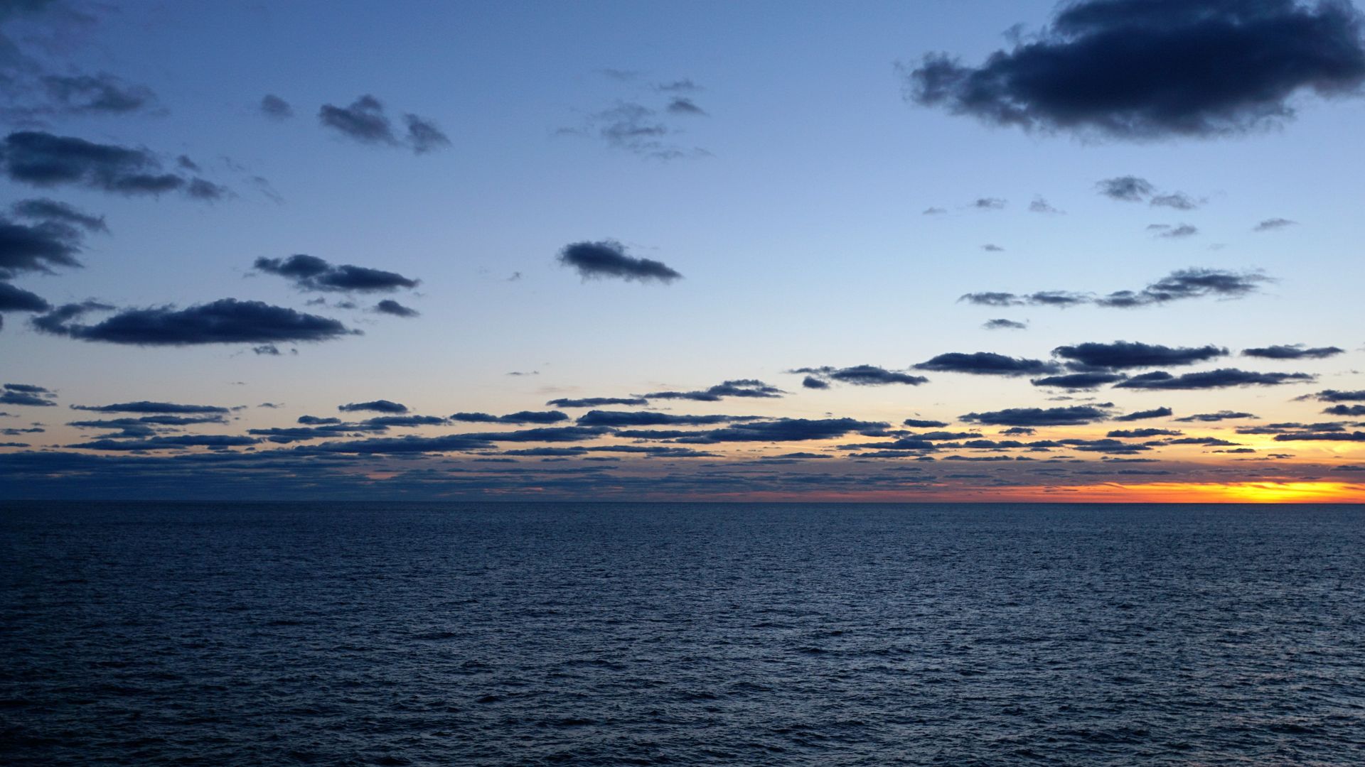 Wallpaper Ocean, Atlantic horizon, sunset