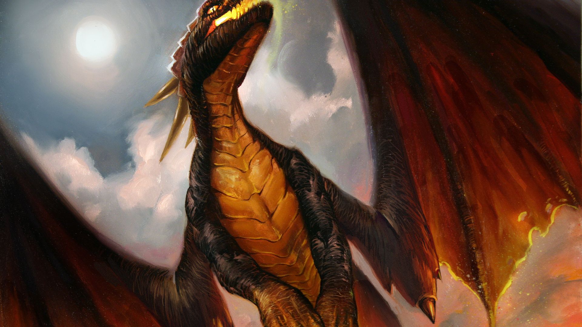 Wallpaper Dragon, wings, fantasy, world of warcraft, video game, art