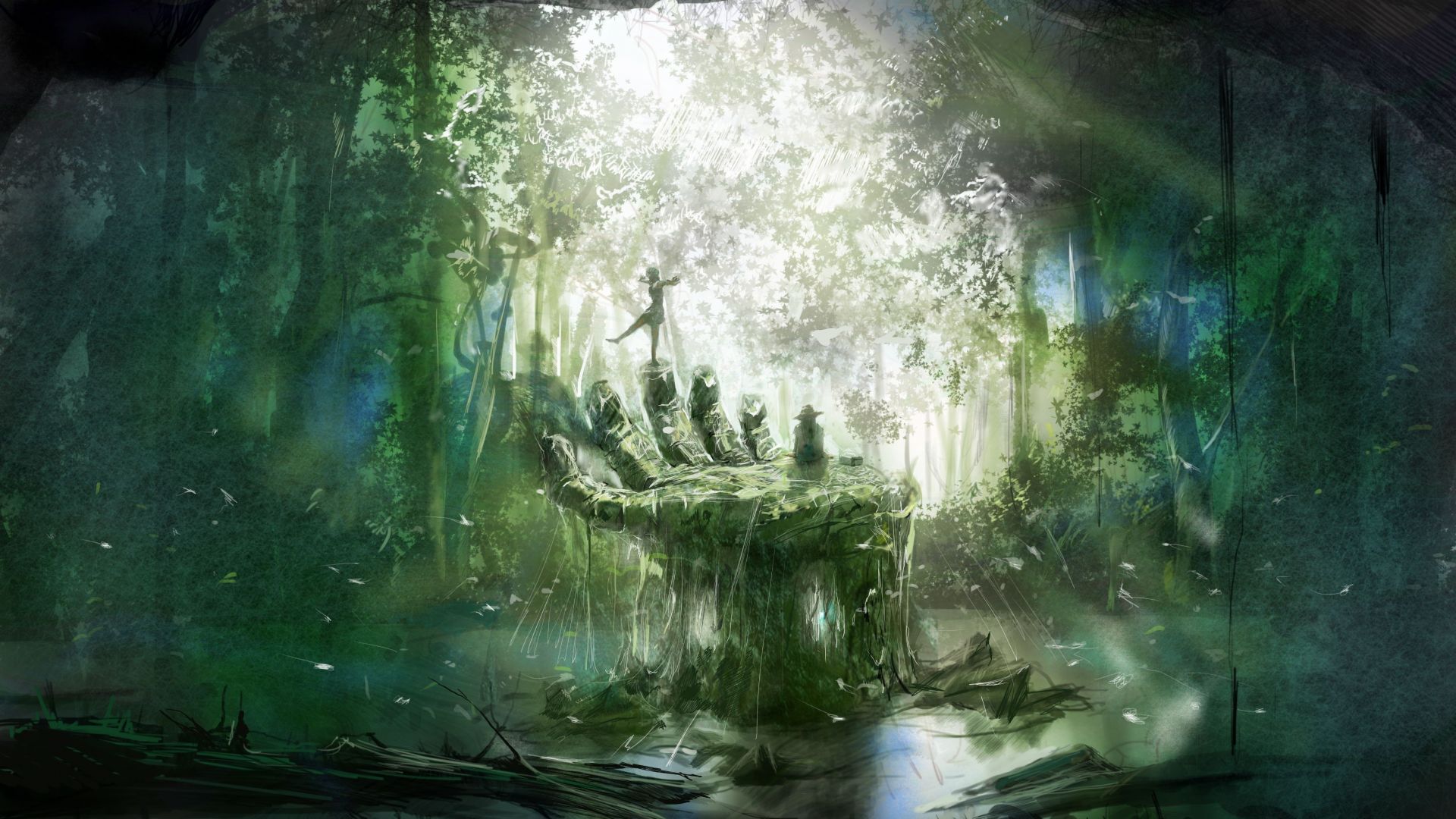 Wallpaper Deep forest fantasy artwork