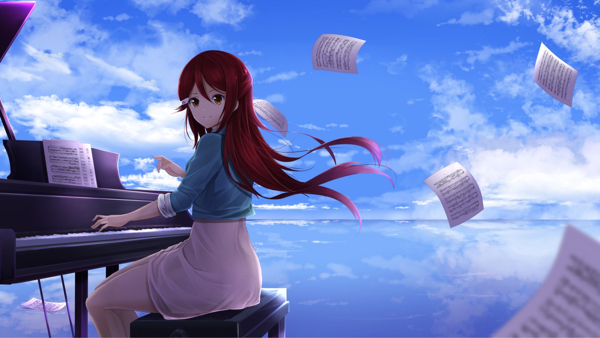 Desktop Wallpaper Cute Red Head Anime Girl, Hd Image, Picture, Background,  2xhnzs