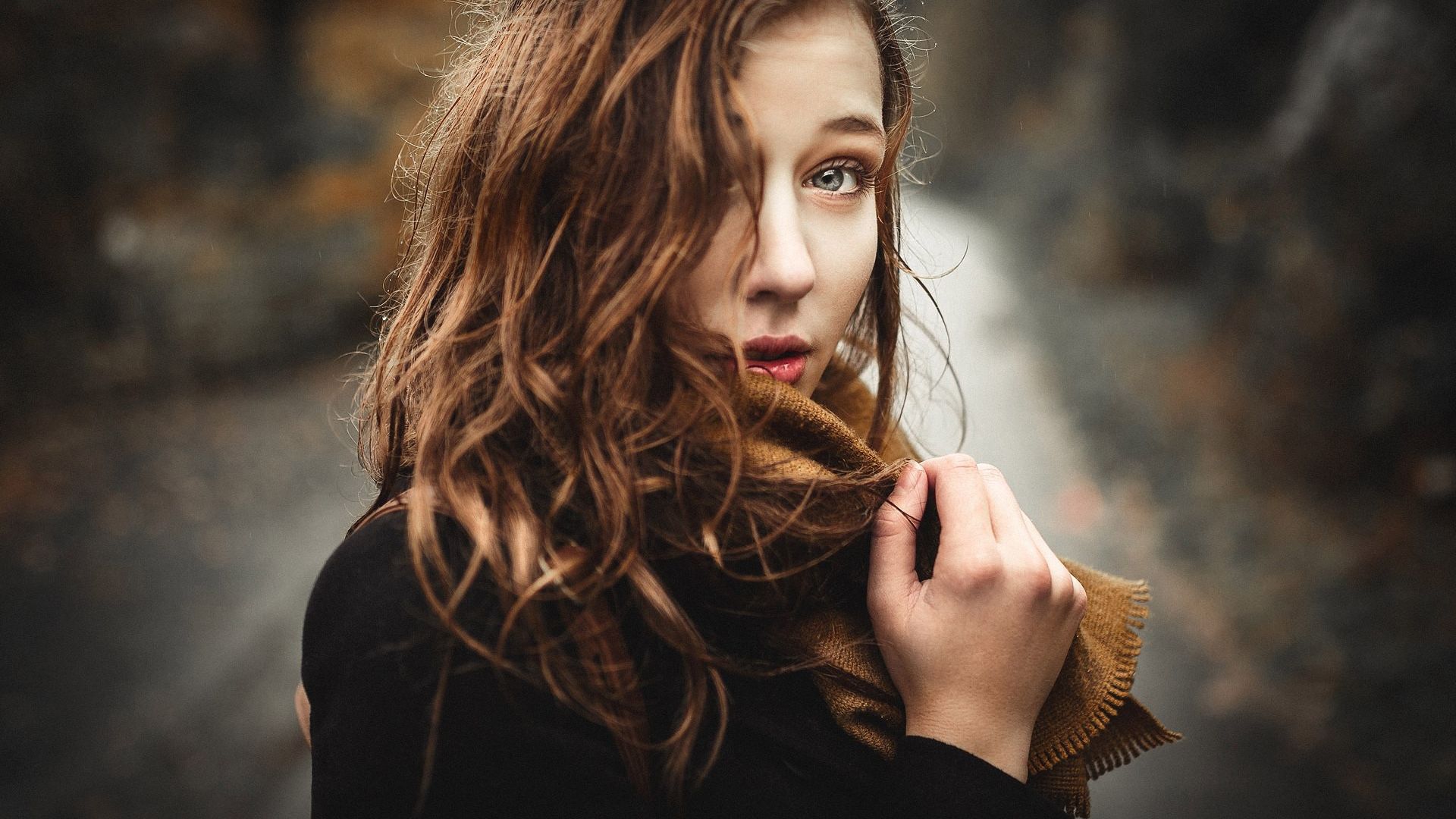 Wallpaper Hair on face, blonde, model