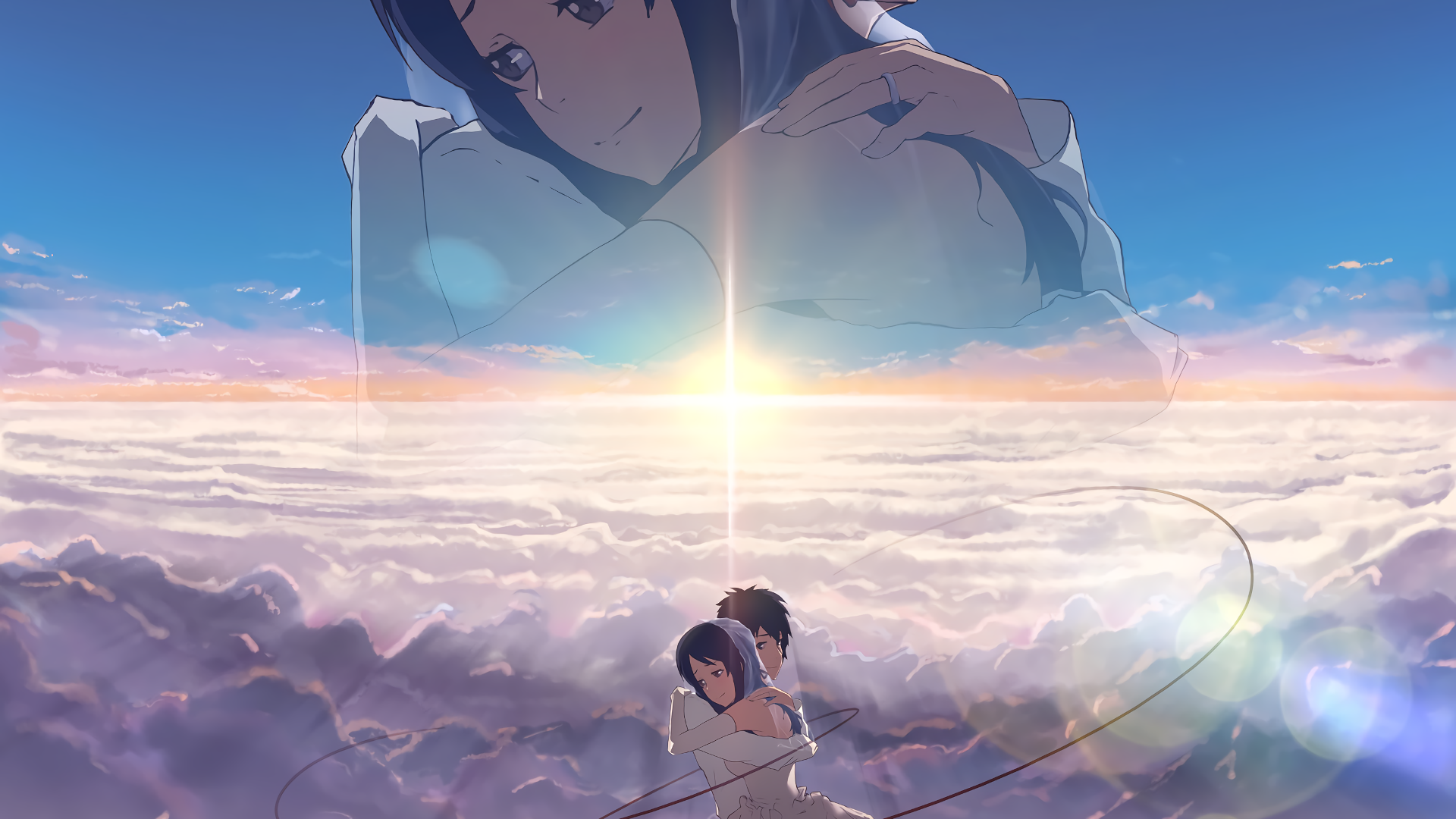 Desktop Wallpaper Mitsuha Miyamizu And Taki Tachibana Of Kimi No Na Wa.  Anime, Hd Image, Picture, Background, 3 Dgx6