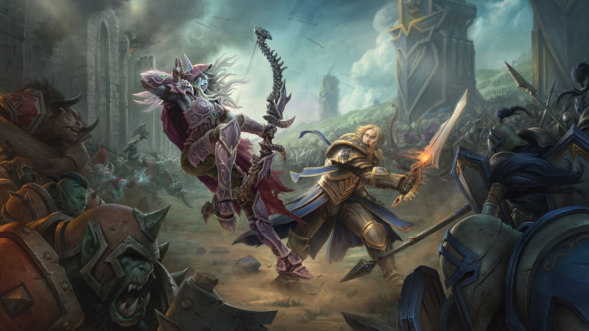 Wallpaper World of Warcraft: Battle for Azeroth, video game, fight, warriors