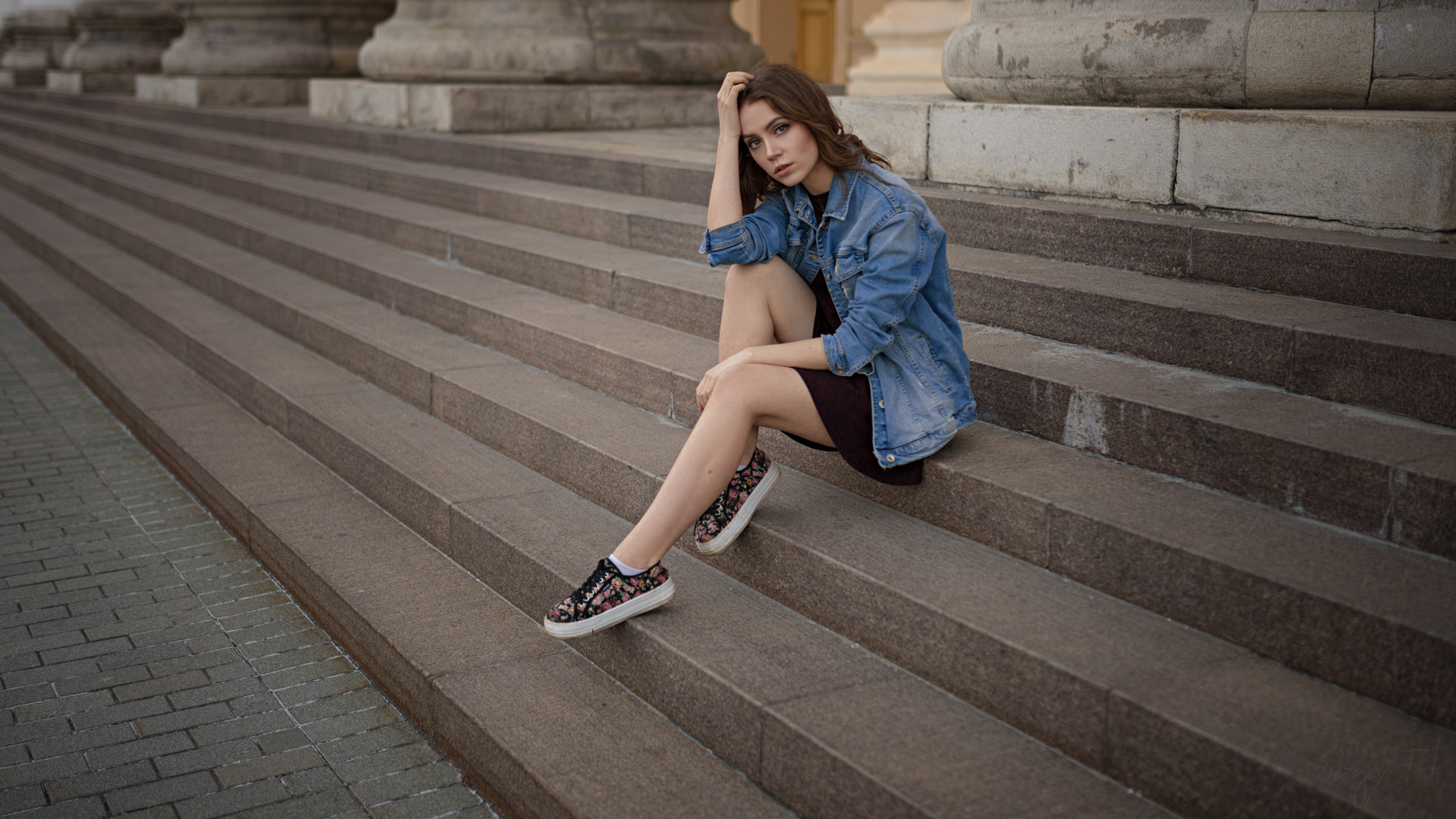 Wallpaper Jeans shirt, xenia kokoreva, girl model