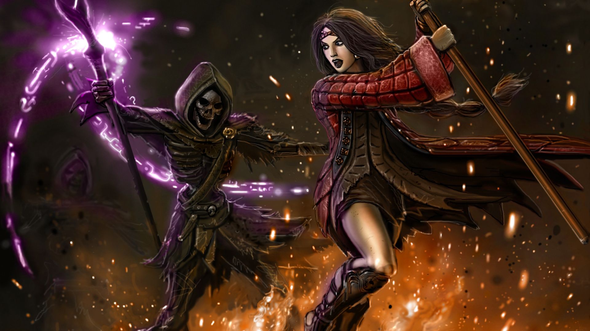 Wallpaper Reaper, girl warrior, fantasy