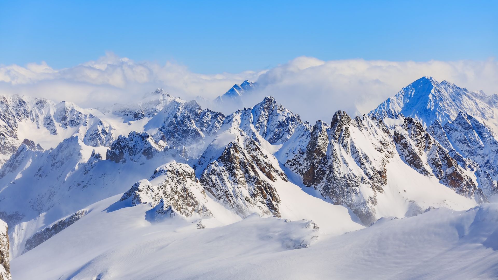 Wallpaper Titlis, swiss alps, mountains, winter, 4k