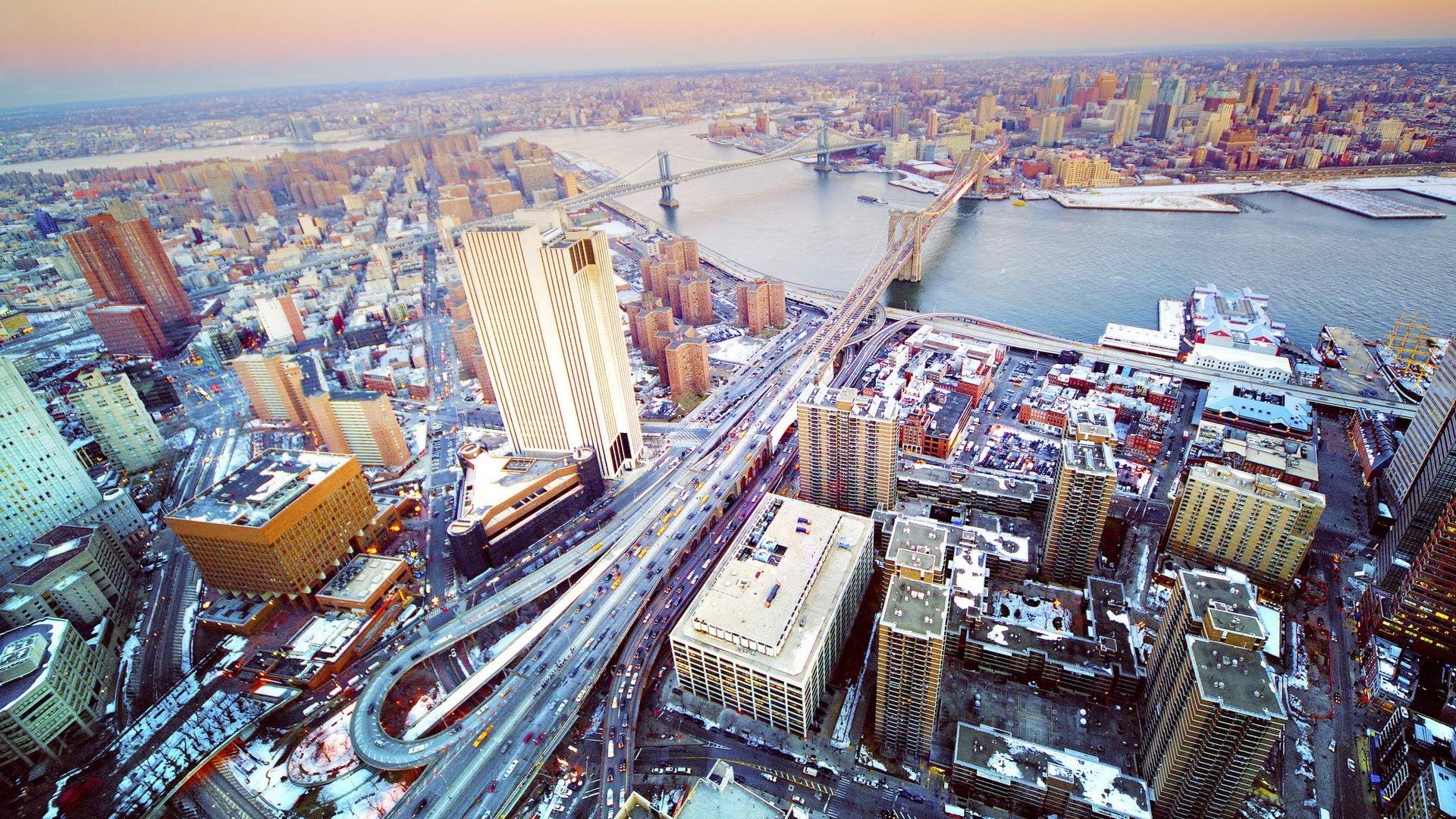 Wallpaper New york city Aerial View