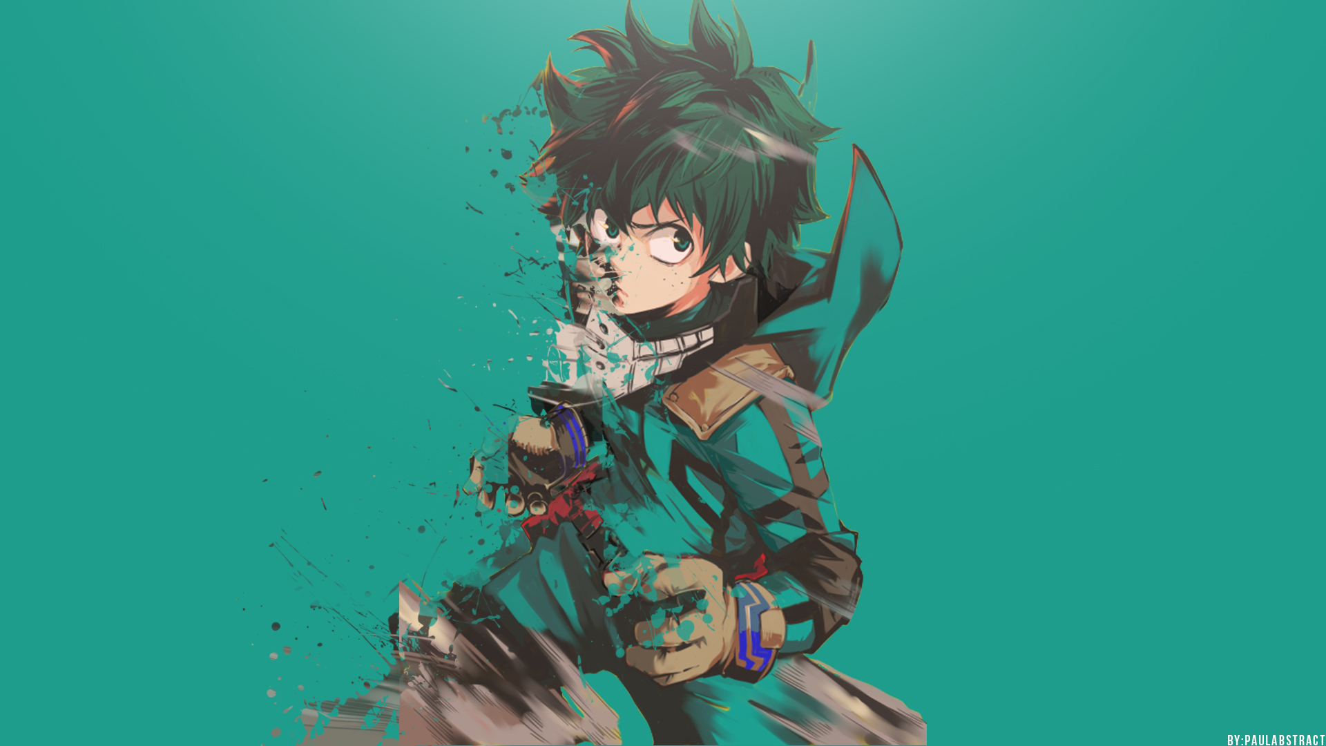 Wallpaper Izuku midoriya, minimal, anime boy, My Hero Academia 