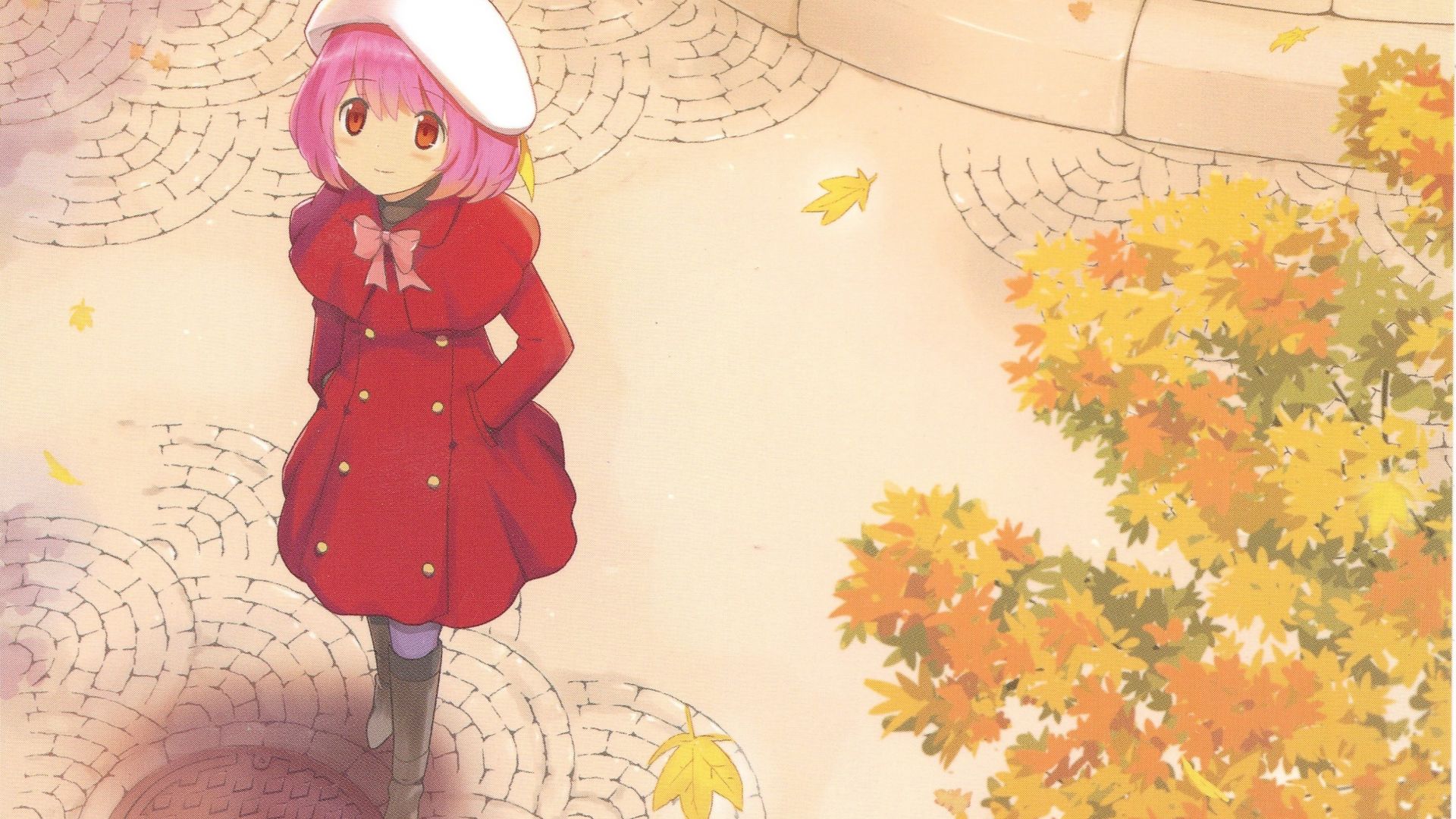 Wallpaper Ourdoor, Nakagawa kanon, anime girl, autumn