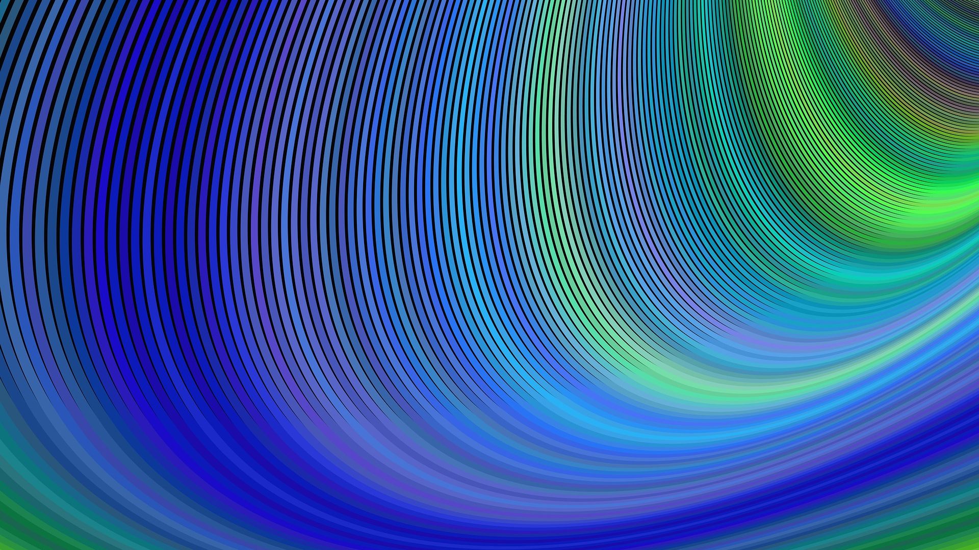 Wallpaper Green blue curvy lines, colorful, abstract, digital art