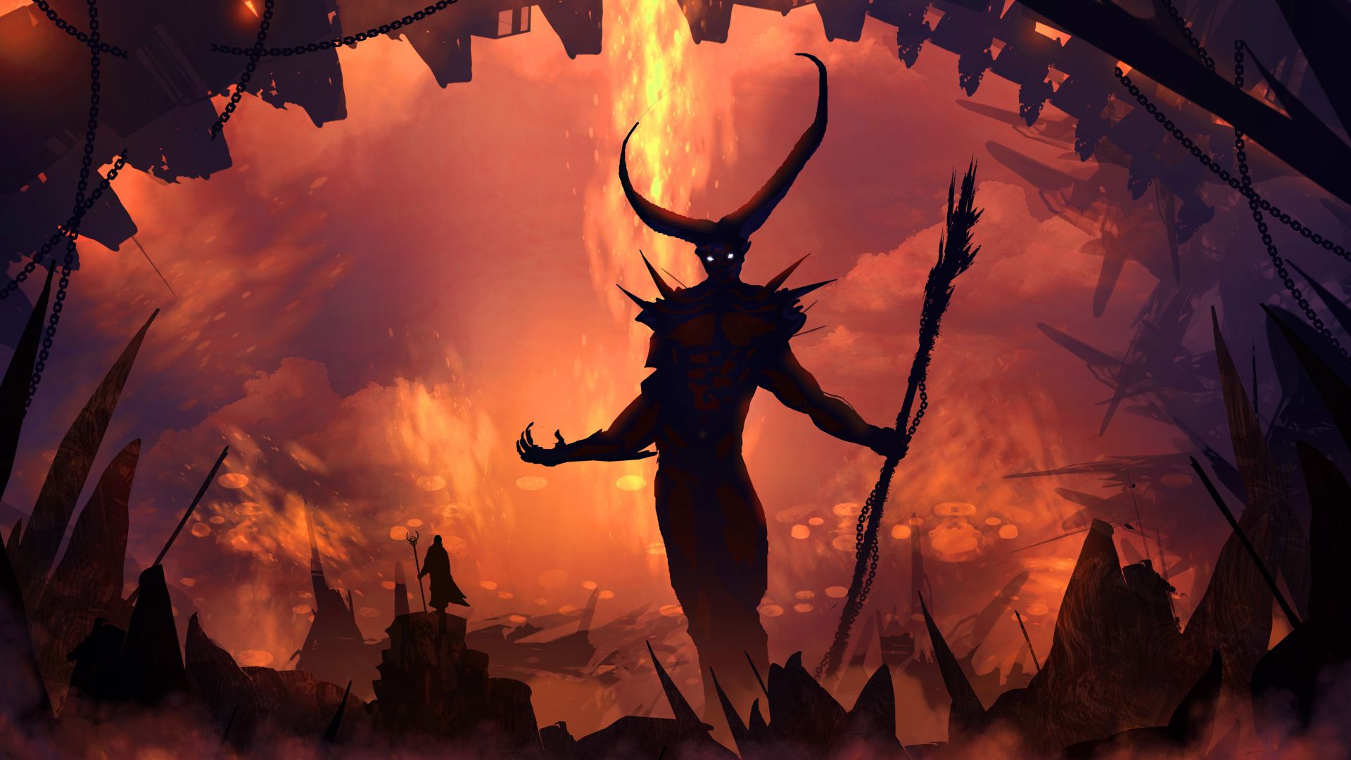 Desktop Wallpaper Demon Devil Monster Fantasy 5k Hell Art Hd Image Picture Background