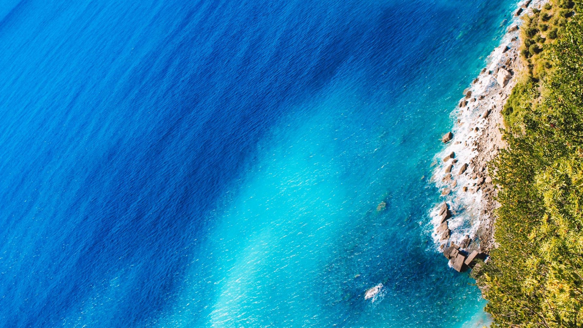 Wallpaper Blue sea, beach, nature, aerial view