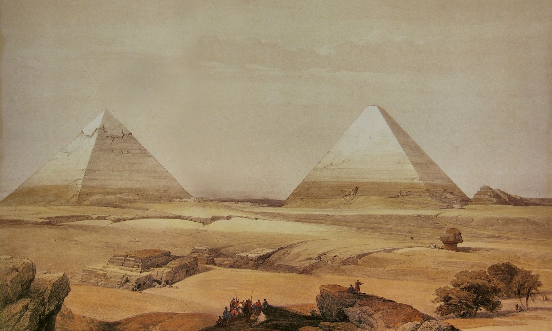 Wallpaper Egypt, pyramids, desert, artwork