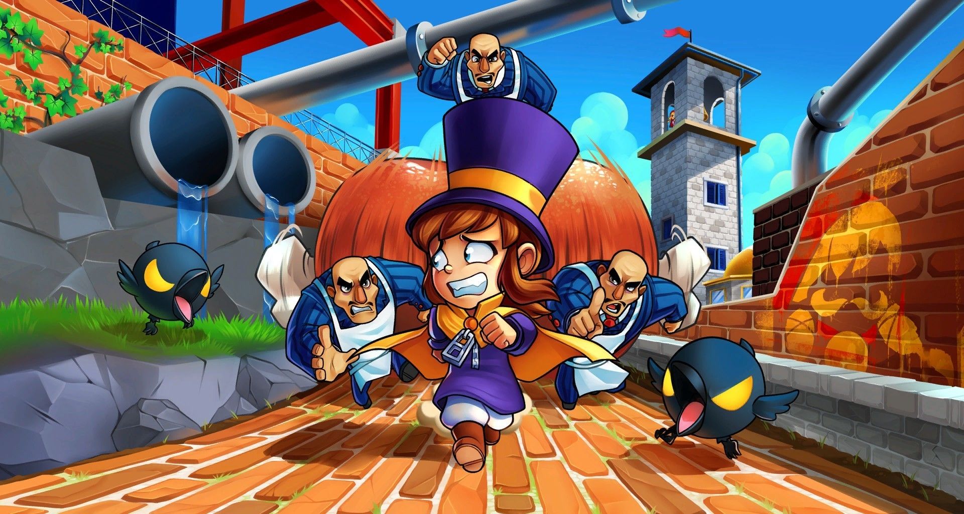 Wallpaper A Hat in Time, Hat Kid, video game, 2017, run