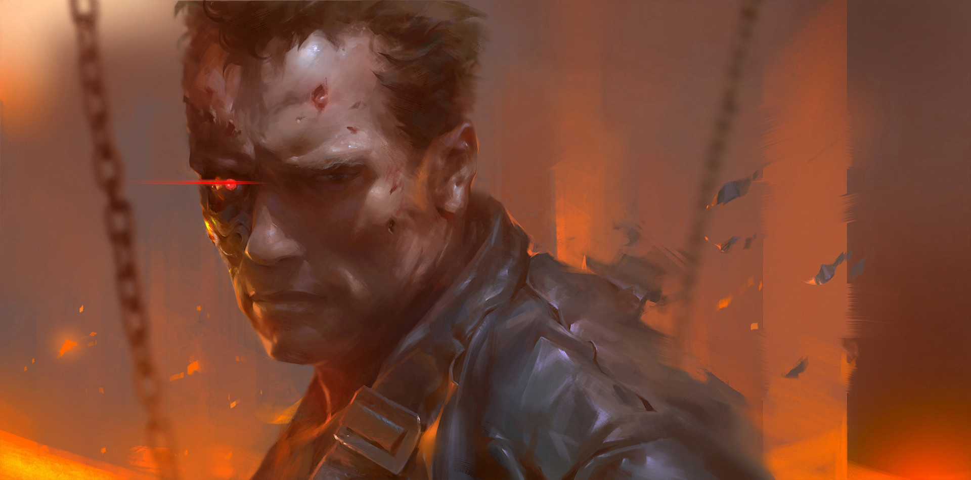 Wallpaper Arnold Schwarzenegger, Terminator, cyborg, art