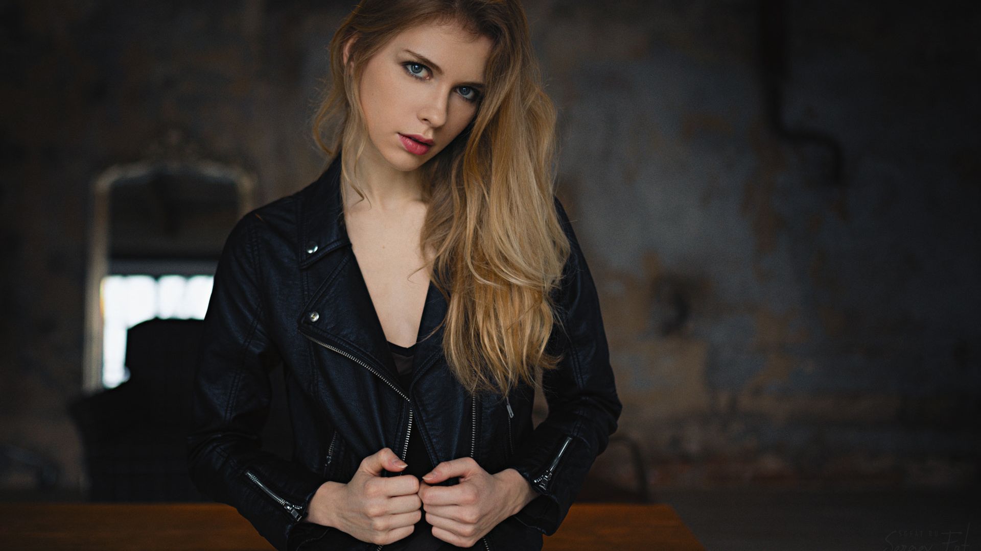 Wallpaper Blonde, jacket, girl model