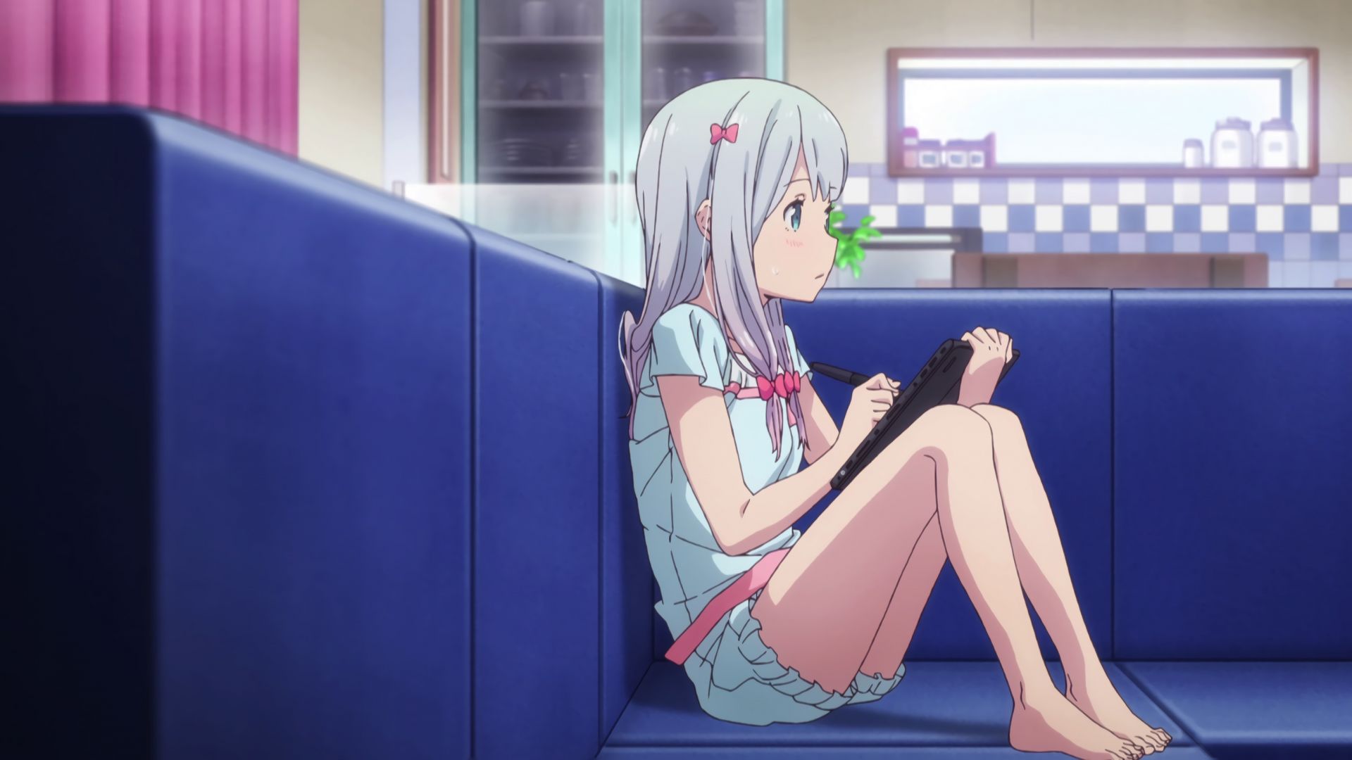 Wallpaper Cute anime, anime girl, Izumi Sagiri, sit