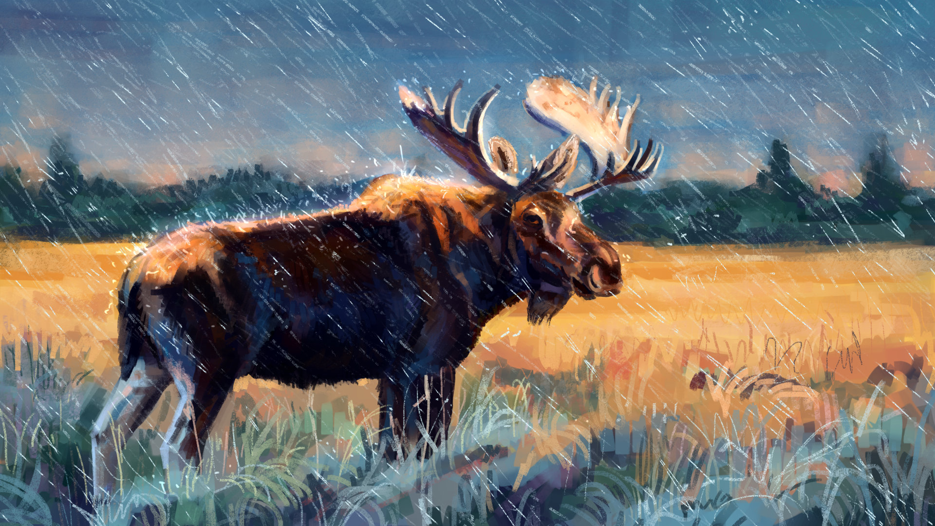 Wallpaper Moose animal artwork
