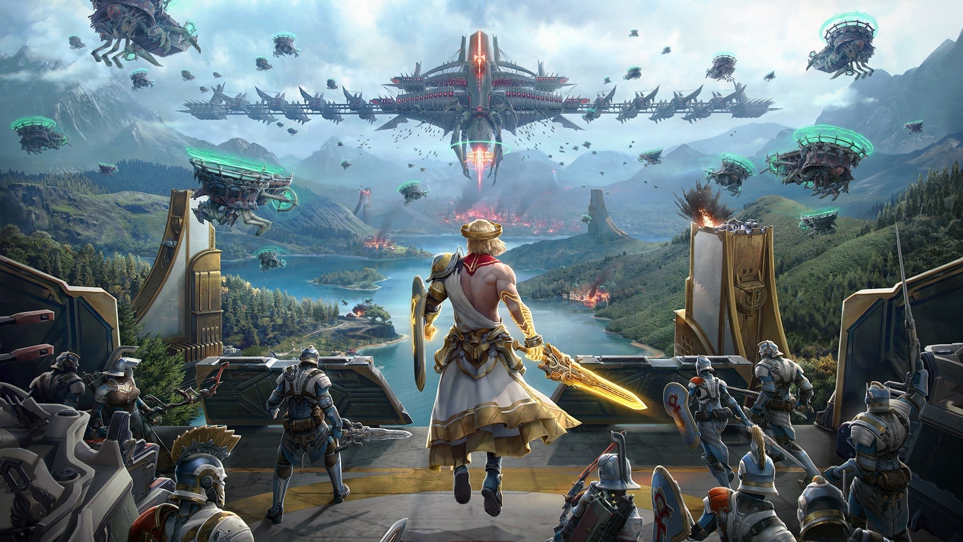 Wallpaper Skyforge, video game, battle
