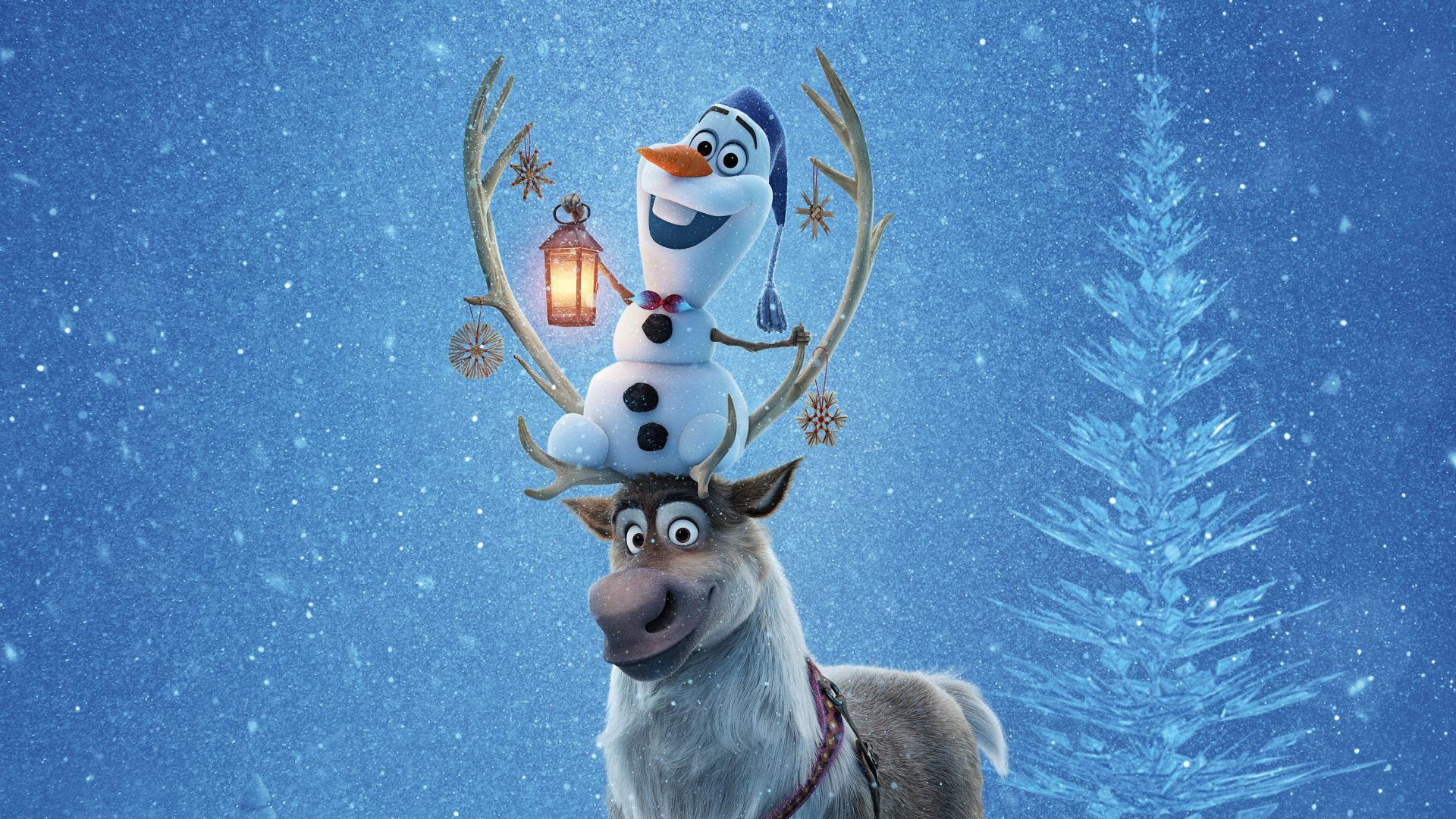 Wallpaper Olaf's Frozen Adventure, animation movie, snowman, Reindeer, 4k