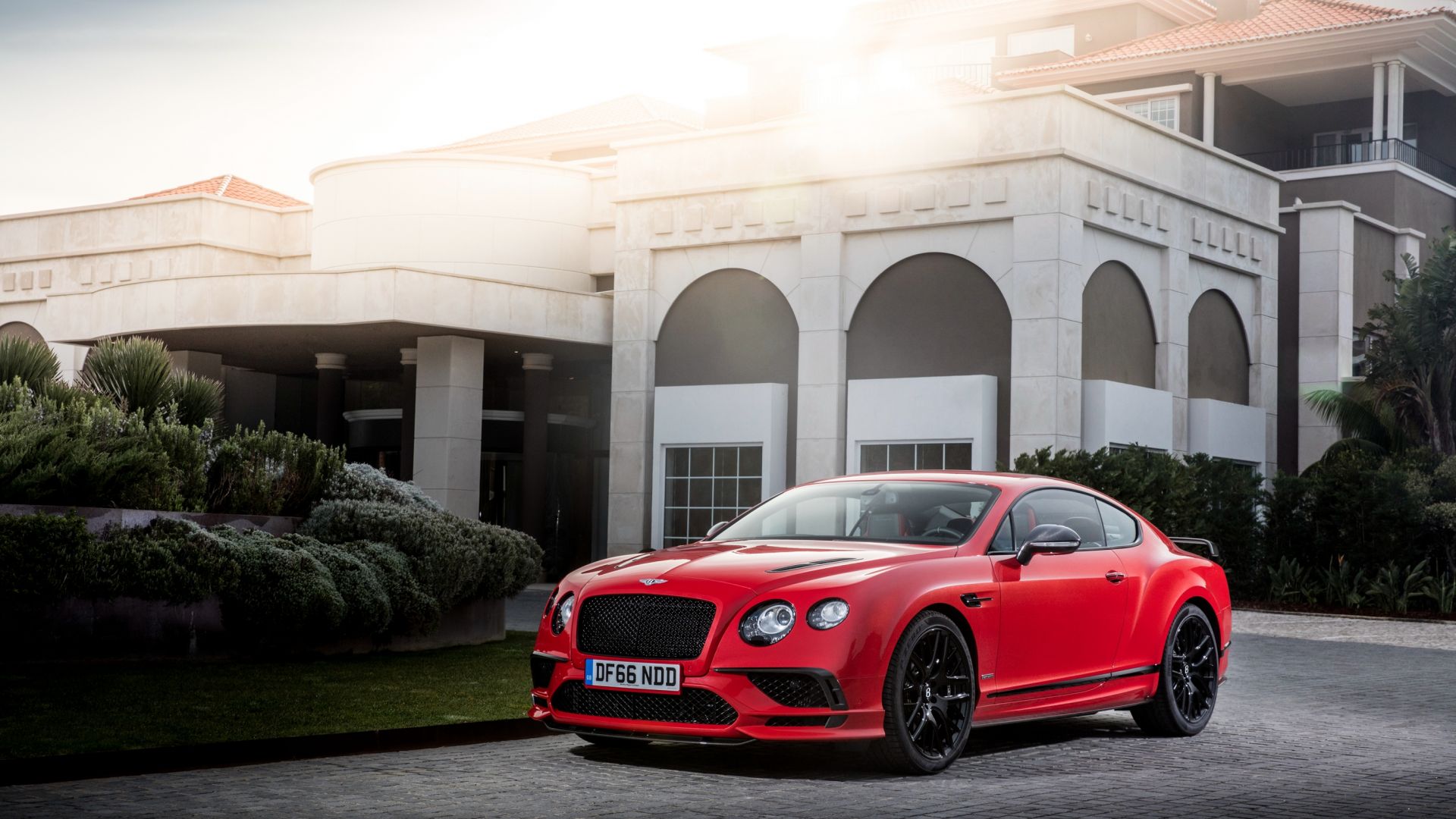 Wallpaper Bentley Continental GT, red luxury car