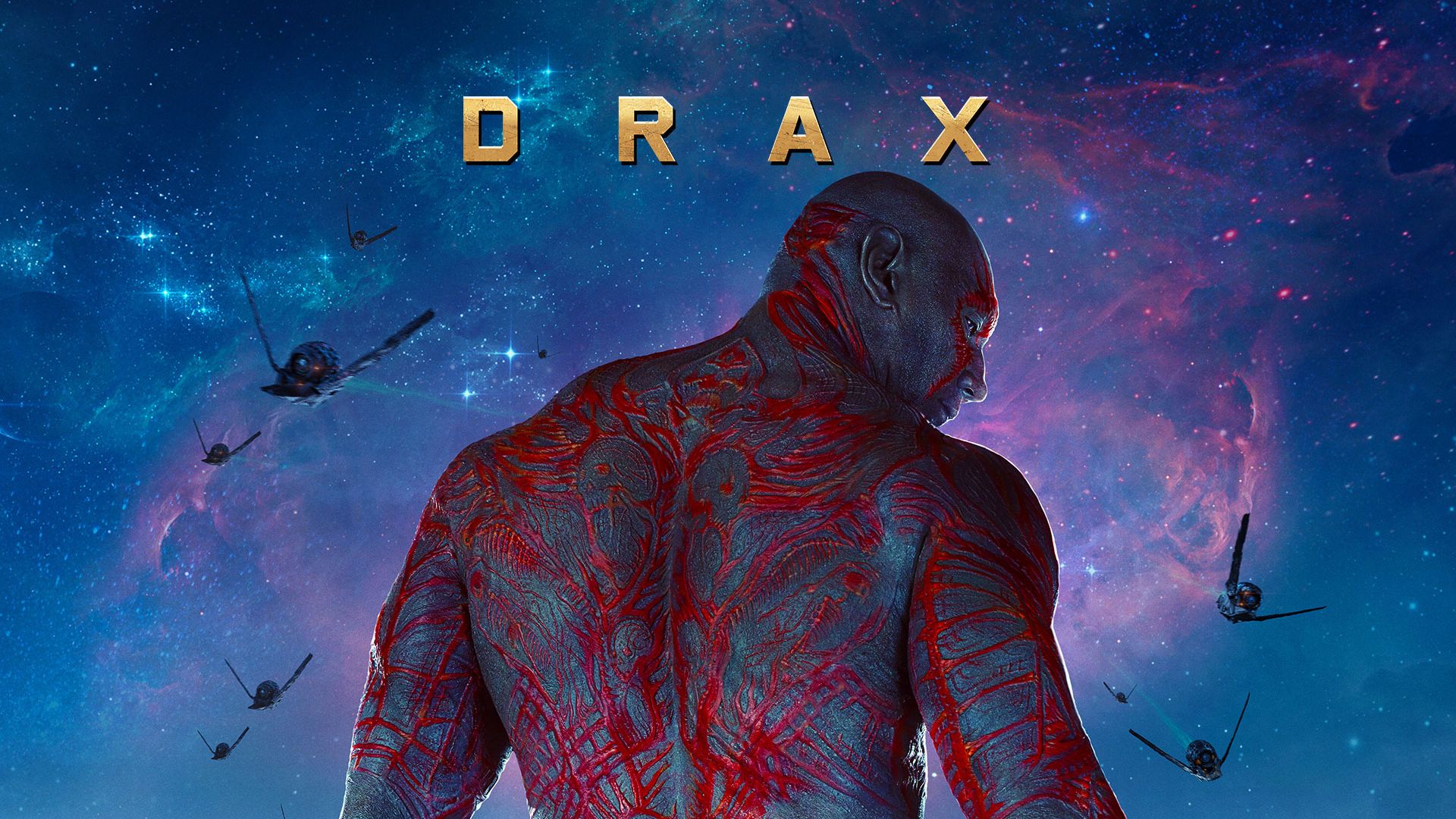 Wallpaper Dave Bautista as drax in Guardians of the galaxy movie
