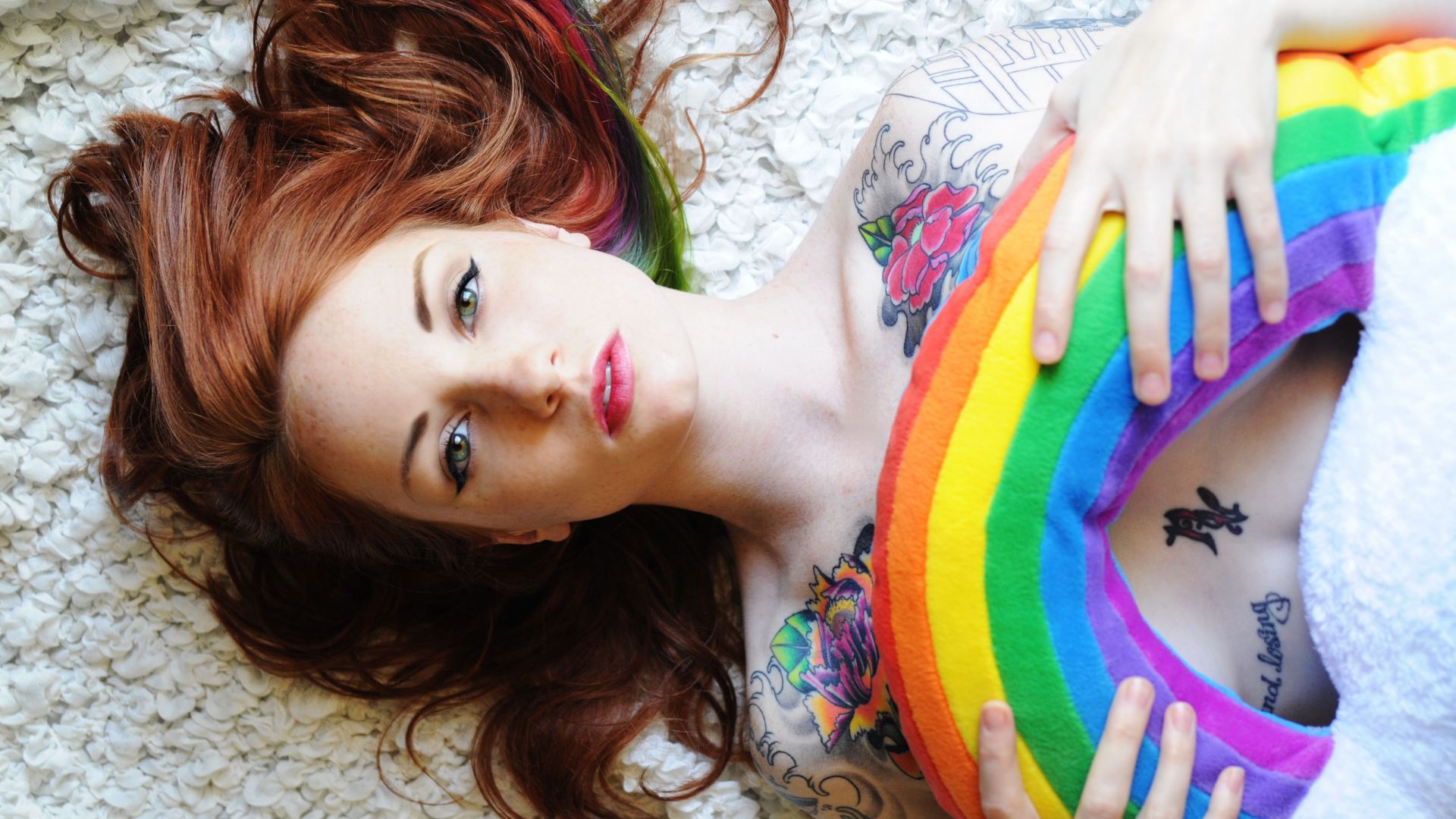 Wallpaper Kemper suicide, model, rainbow
