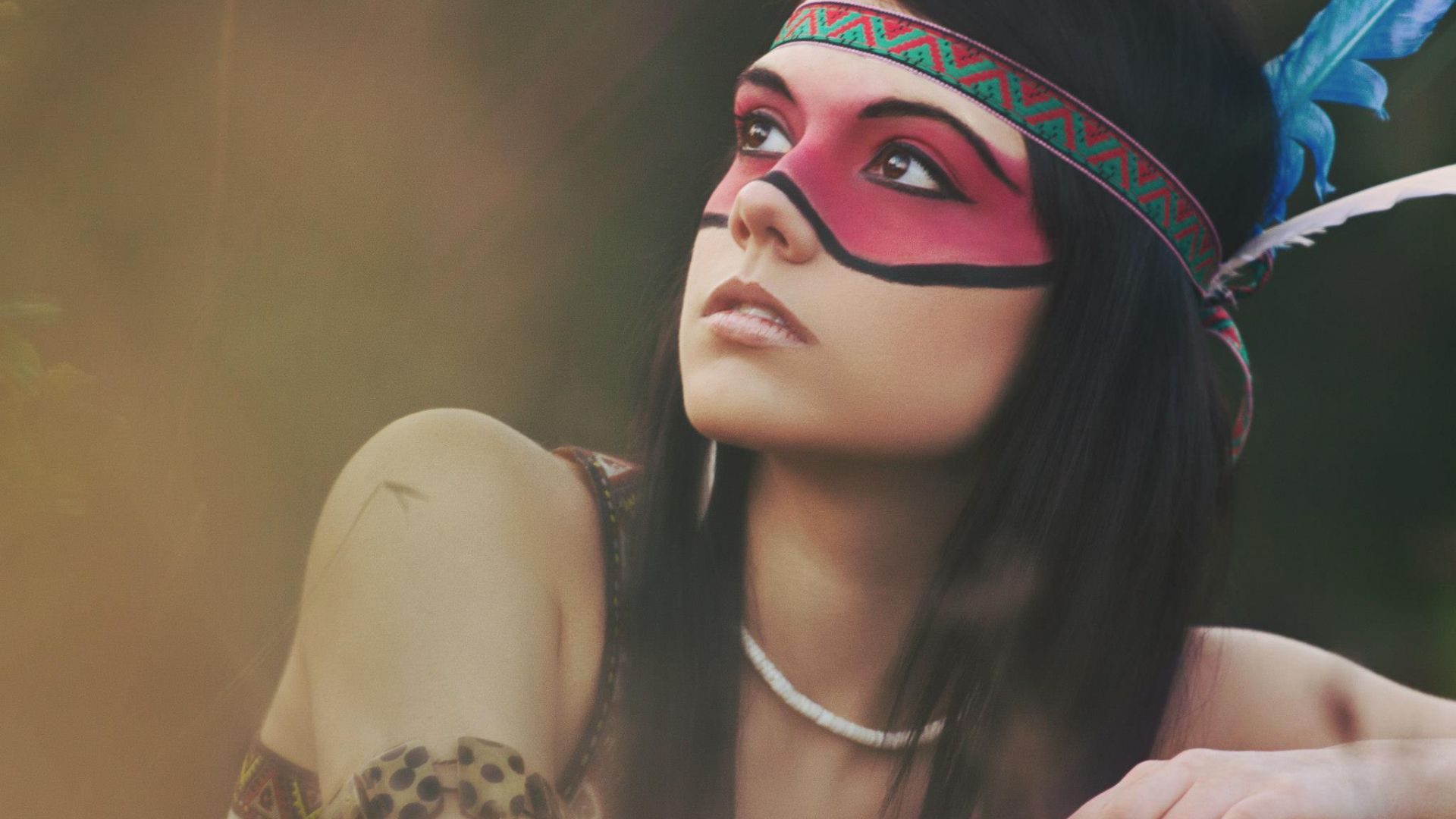Wallpaper Native American girl, model