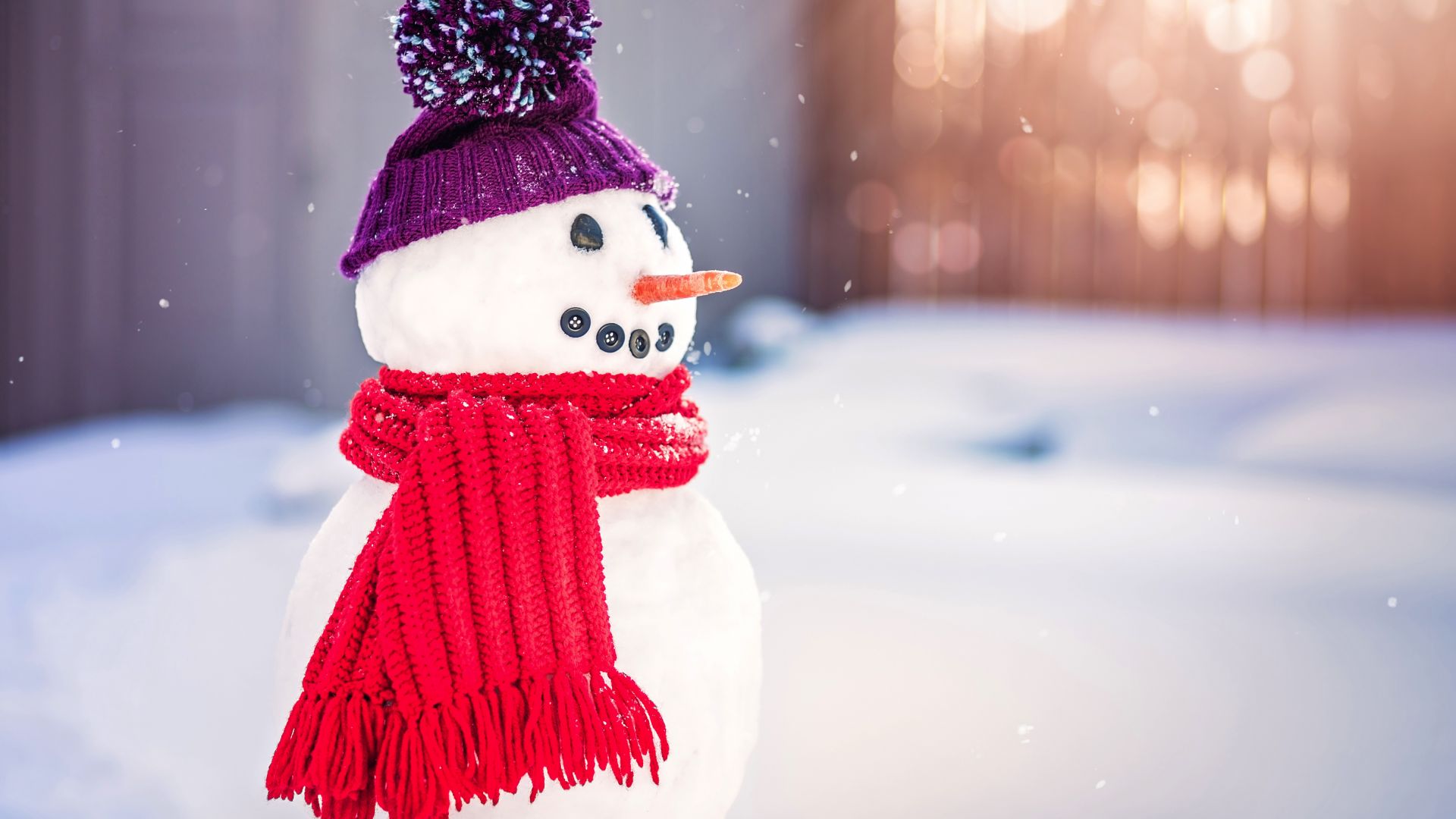 Wallpaper Snowman, winter, snow, scarf