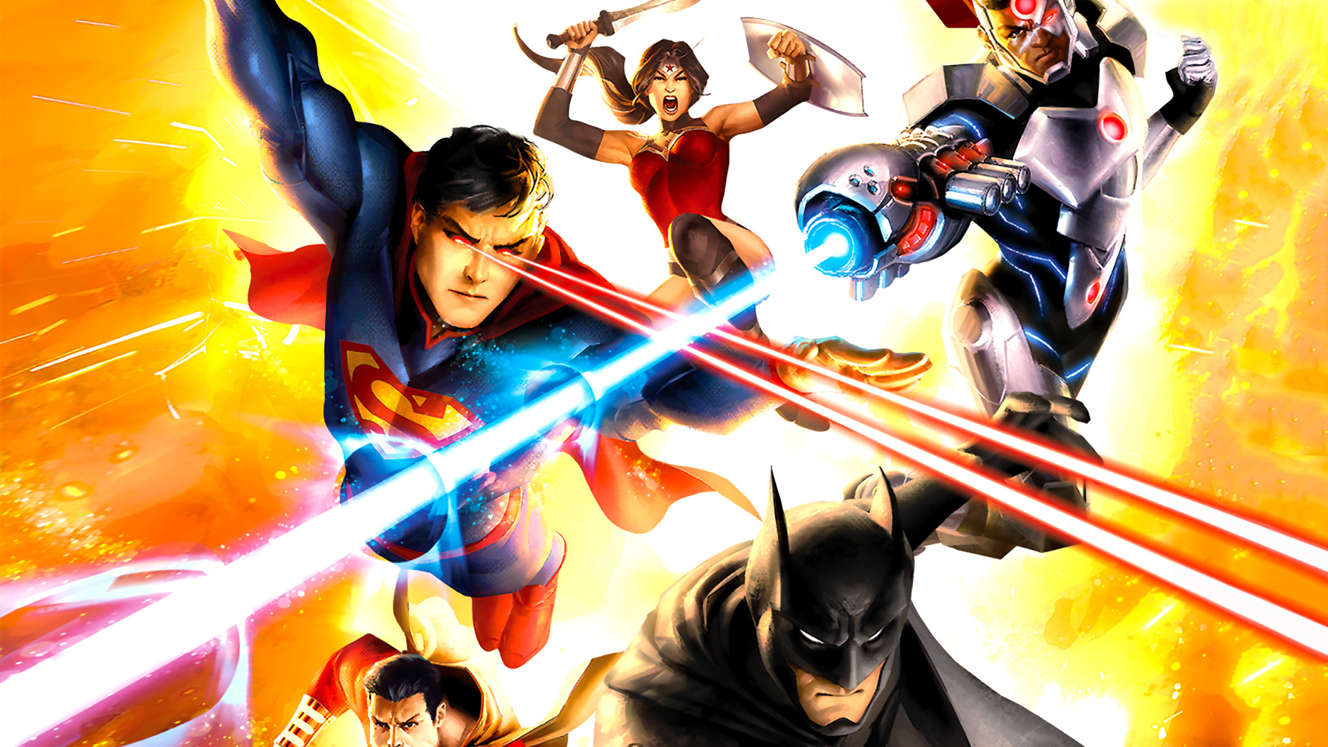 Wallpaper Justice League: War, 2014 movie, dc comics, super man, batman