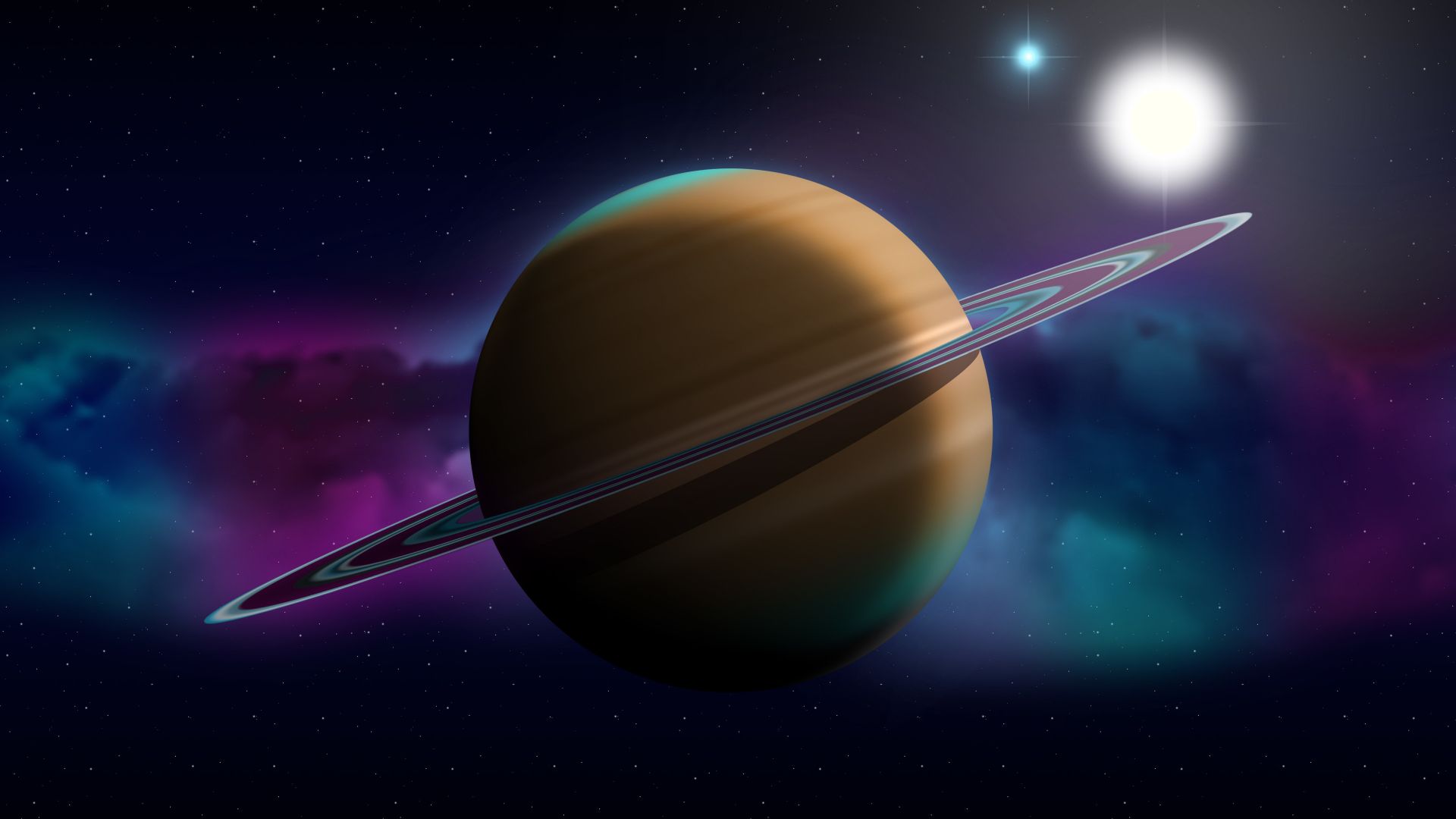 Wallpaper Planet, Saturn, space, digital art, 4k